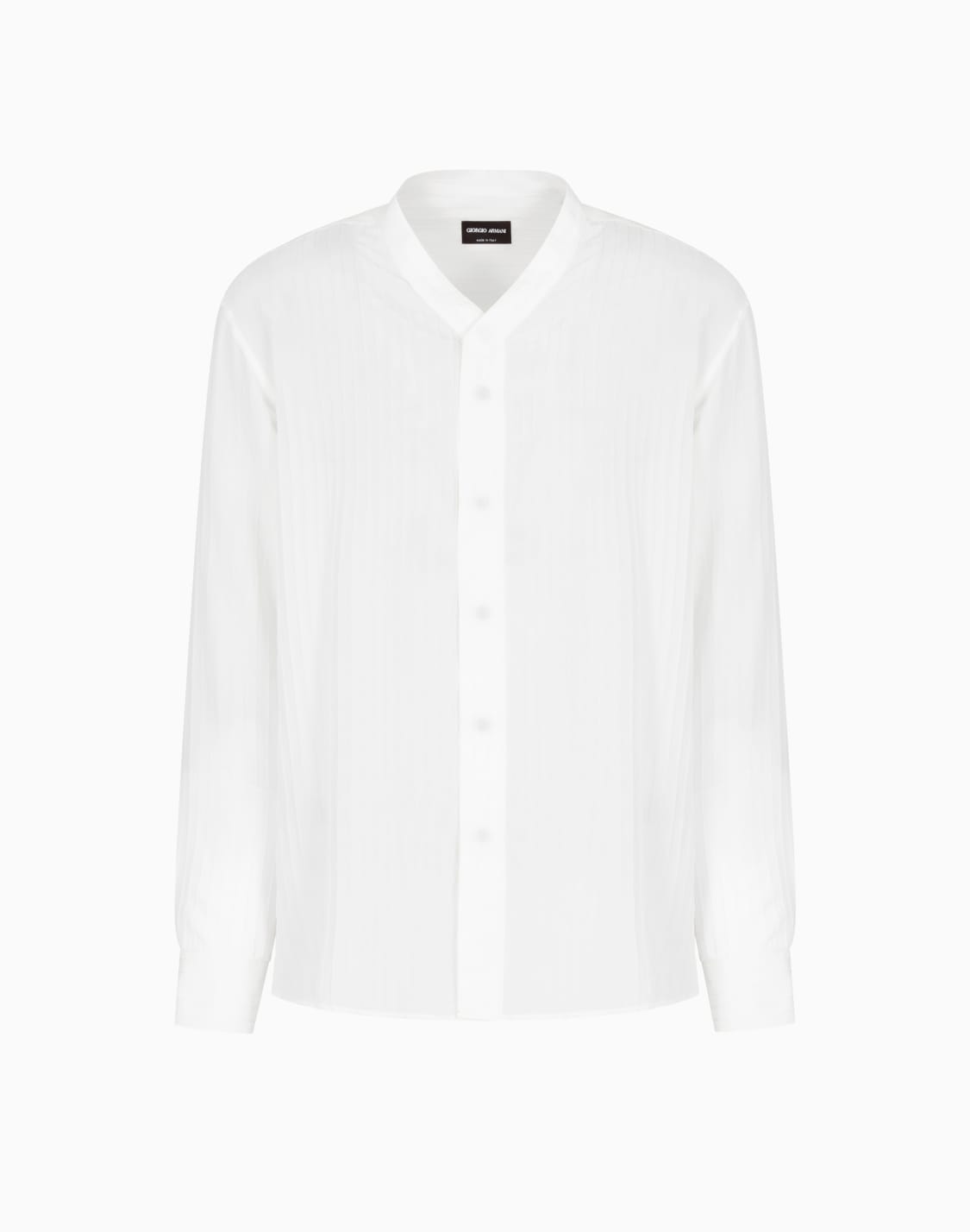 シャツ-ビスコスシルク-ジャカド-ホワイト--giorgio-armani