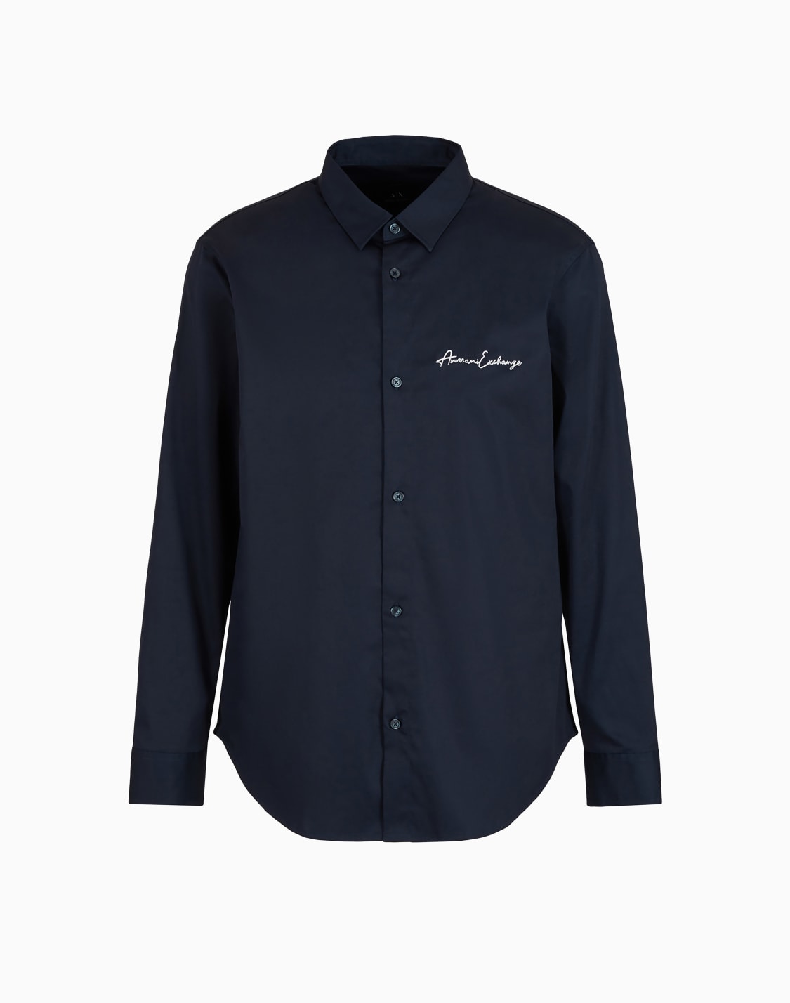 camisa-regular-fit-de-algodn-satinado-elstico-azul-marino--armani-exchange