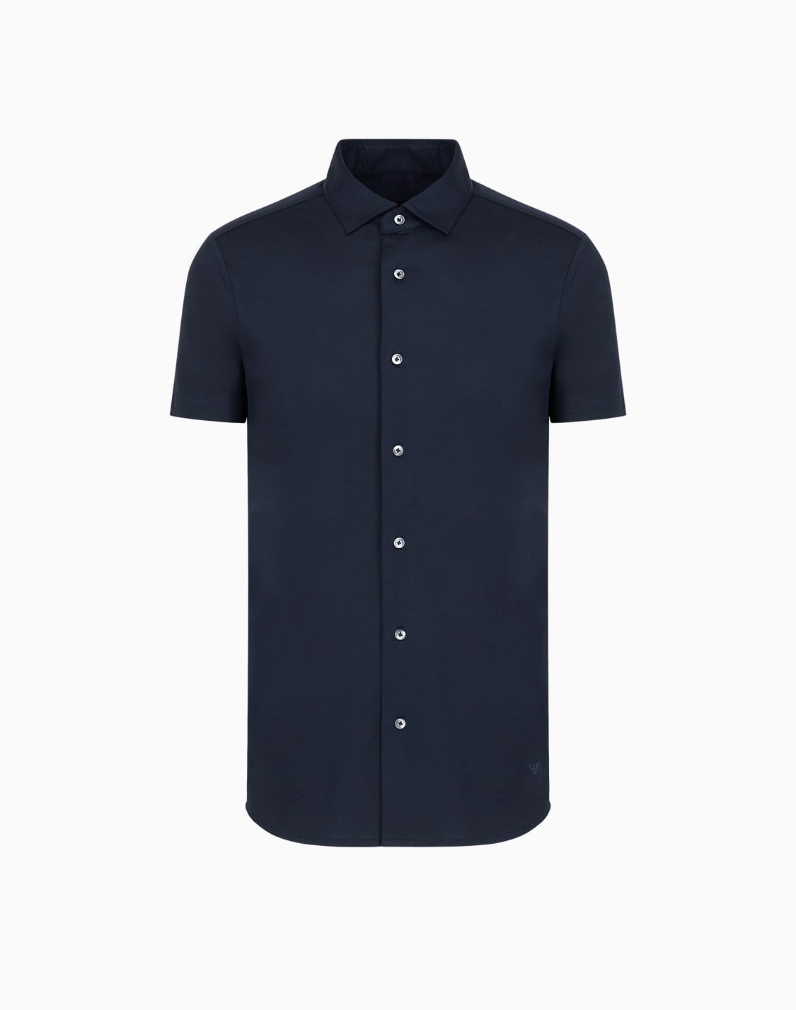 camisa-de-manga-corta-en-punto-de-mezcla-de-lyocell-asv-azul-marino--emporio-armani