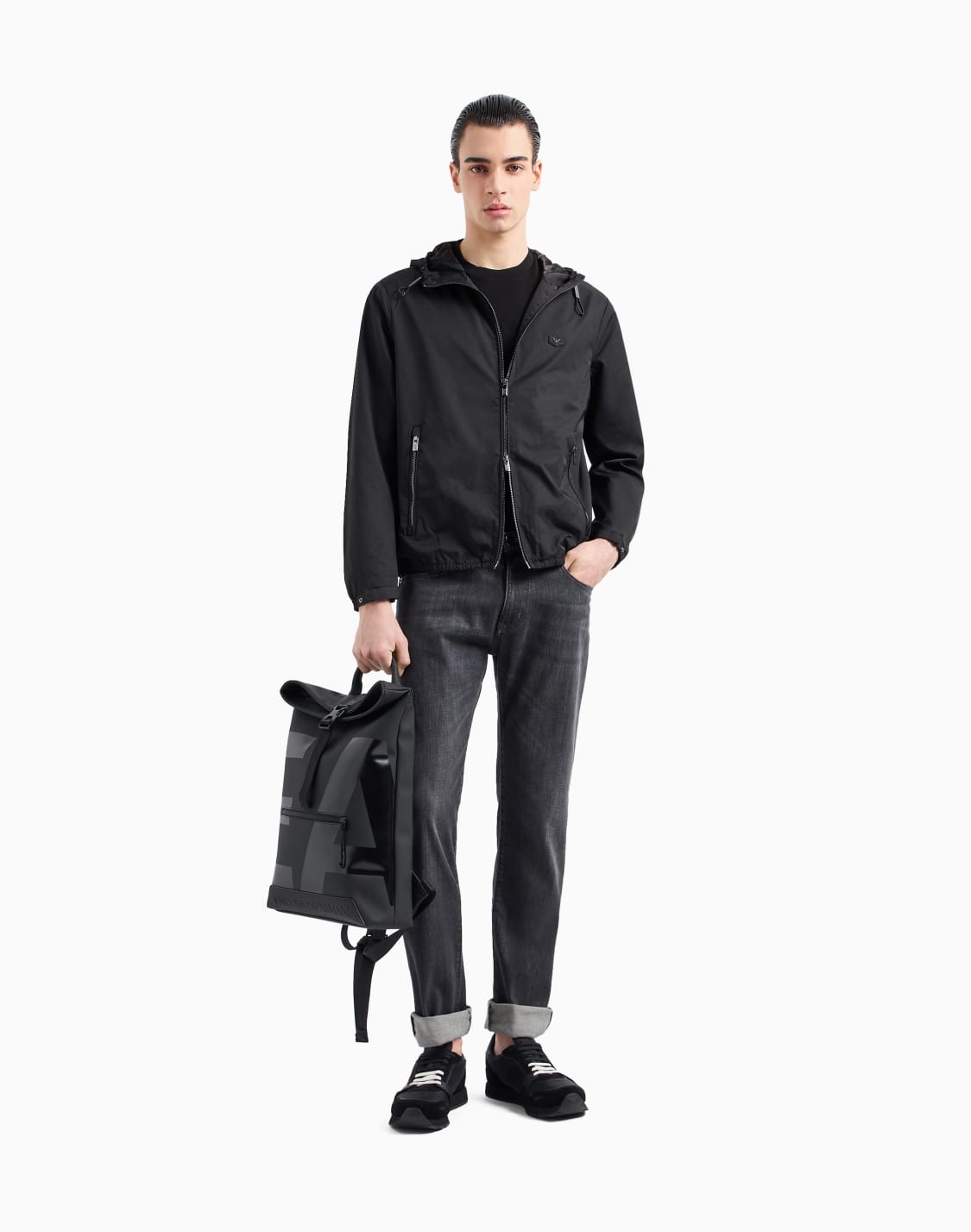 vaqueros-j45-regular-fit-de-cmoda-sarga-jaspeada-de-denim-de-10-onzas-negro--emporio-armani