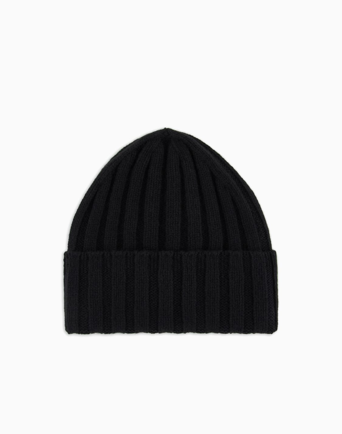 pure-cashmere-ribbed-beanie-black--emporio-armani