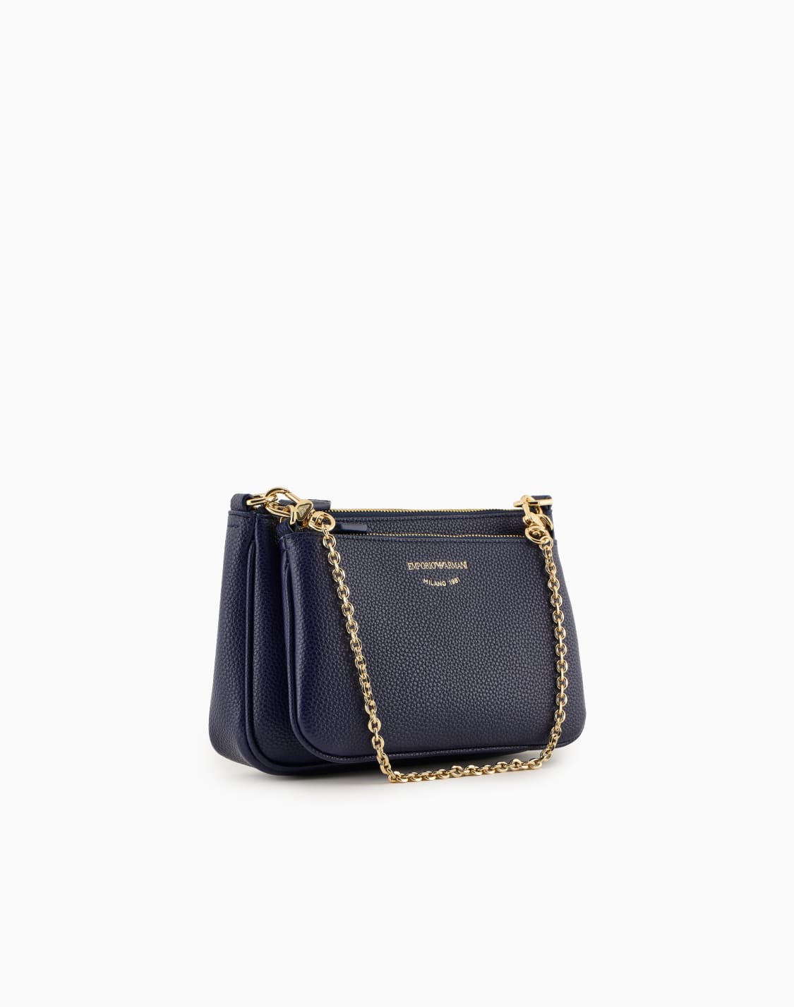 ダブルミニバッグ-ディアプリント-ショルダストラップ付き-ブル--emporio-armani