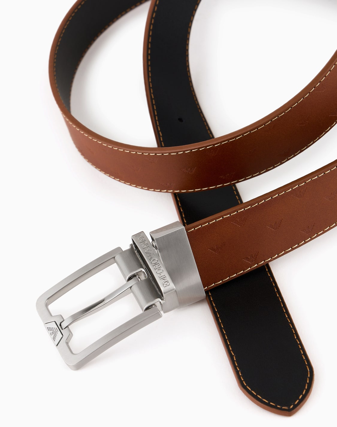 reversible-leather-belt-with-all-over-embossed-eagle-brown--emporio-armani