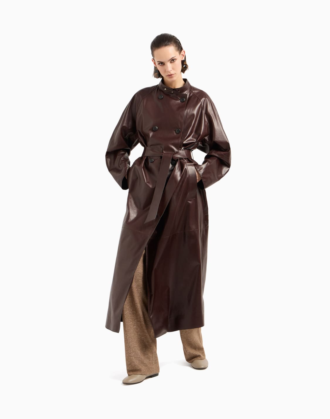 trench-en-nappa-marron--giorgio-armani