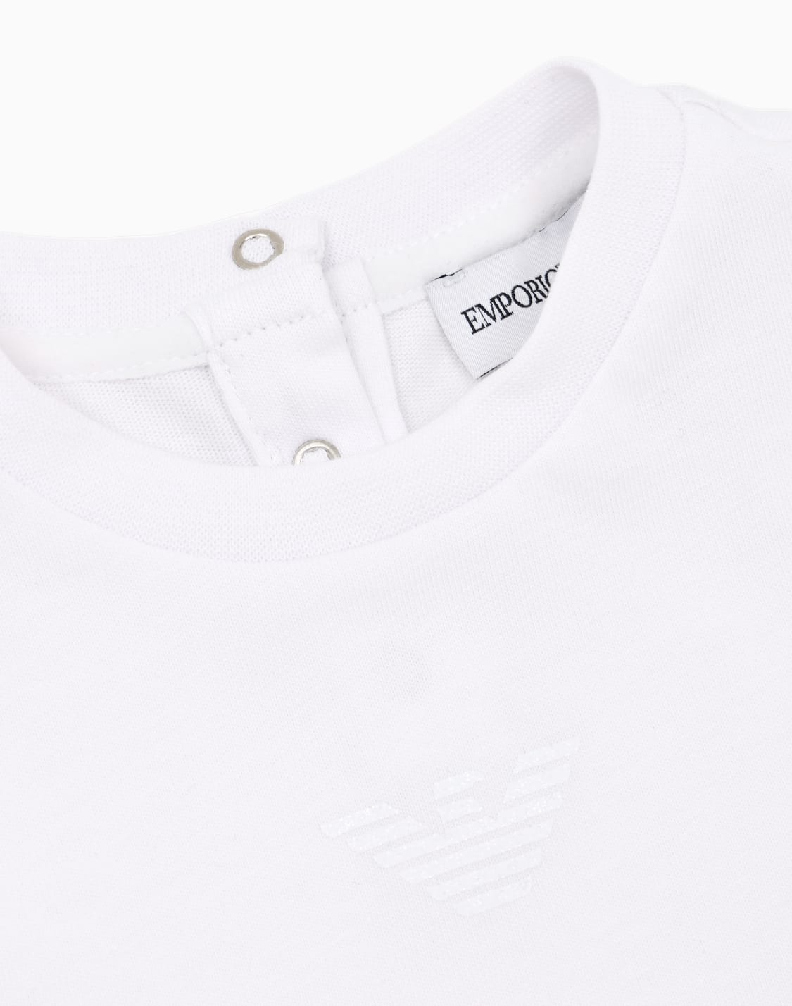 t-shirt-in-jersey-con-aquila-glitter-bianco--emporio-armani