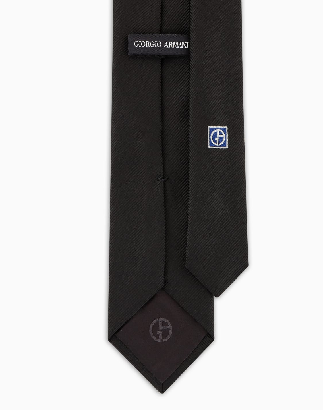 ジャカド織り-シルクネクタイ-ブラック--giorgio-armani