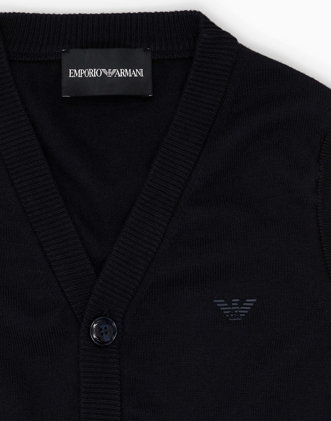 ジュニア-ボタン付きvネックニットジレ-ネイビブル--emporio-armani