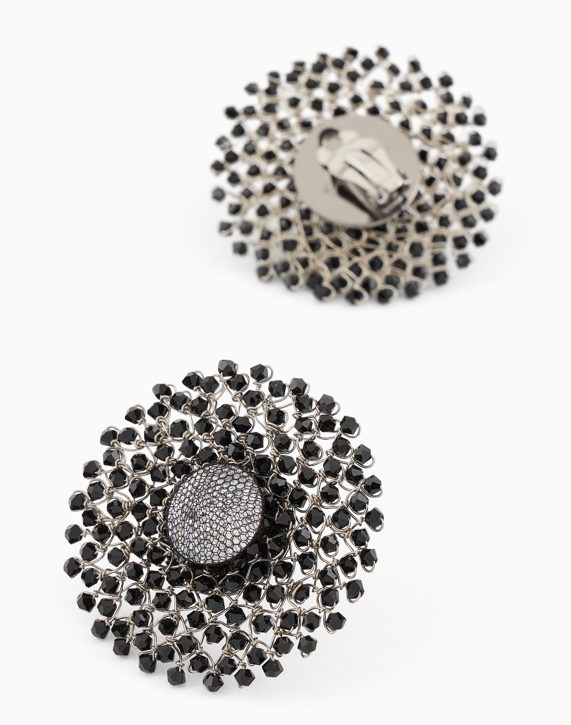 metal-and-bead-clip-on-earrings-black--giorgio-armani
