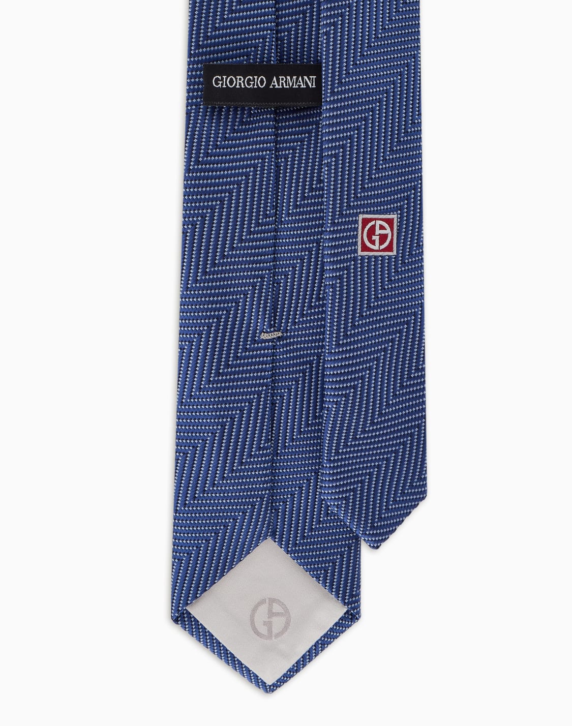 ネクタイ-ピュアシルク-シェブロンジャカド-ブル--giorgio-armani
