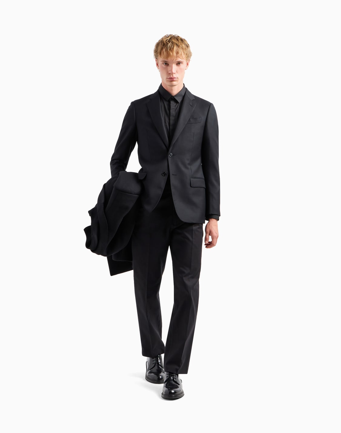 comfort-fit-single-breasted-jacket-in-virgin-wool-hopsack-negro--emporio-armani