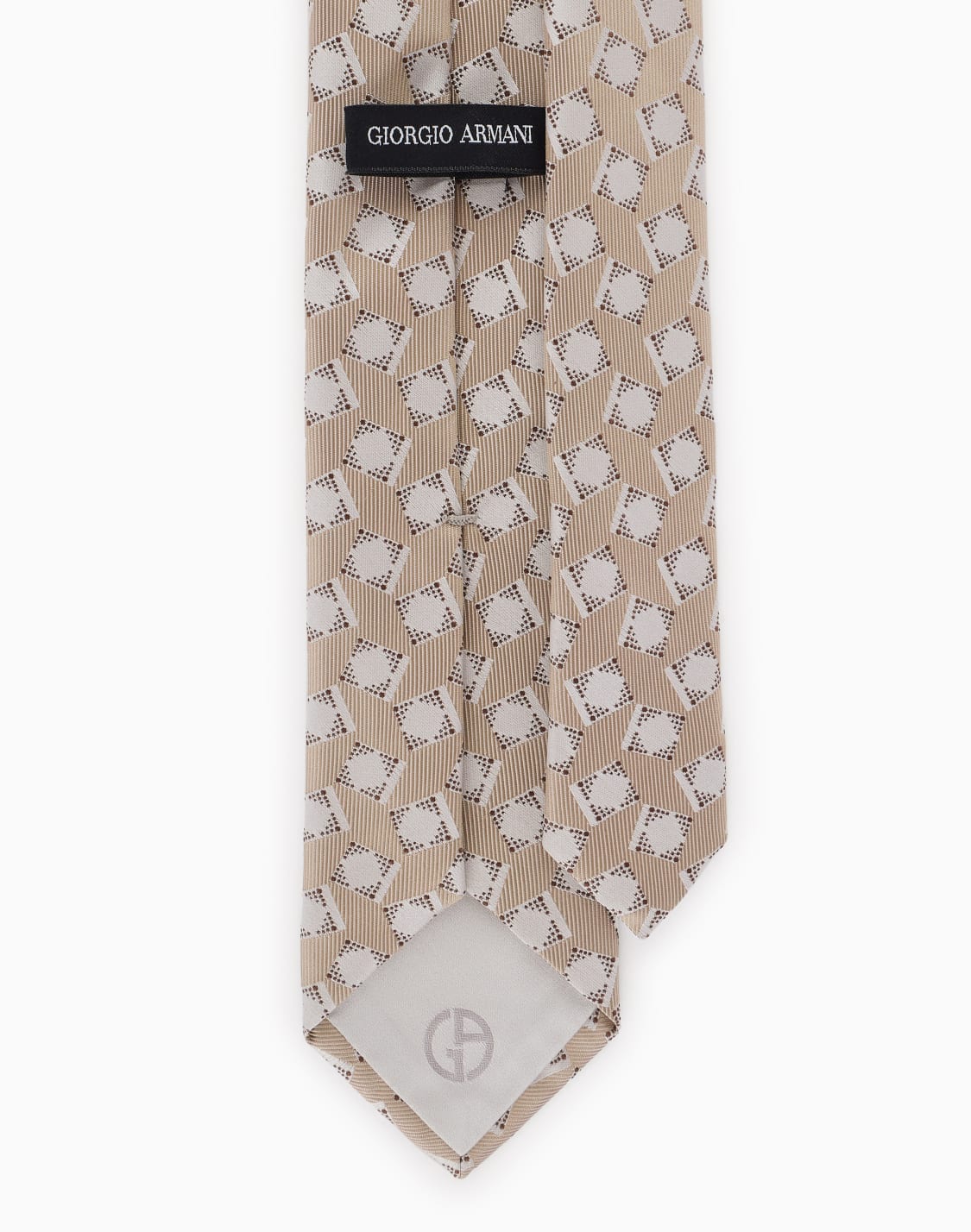 ネクタイ-シルク-ジャカド-ベジュ--giorgio-armani
