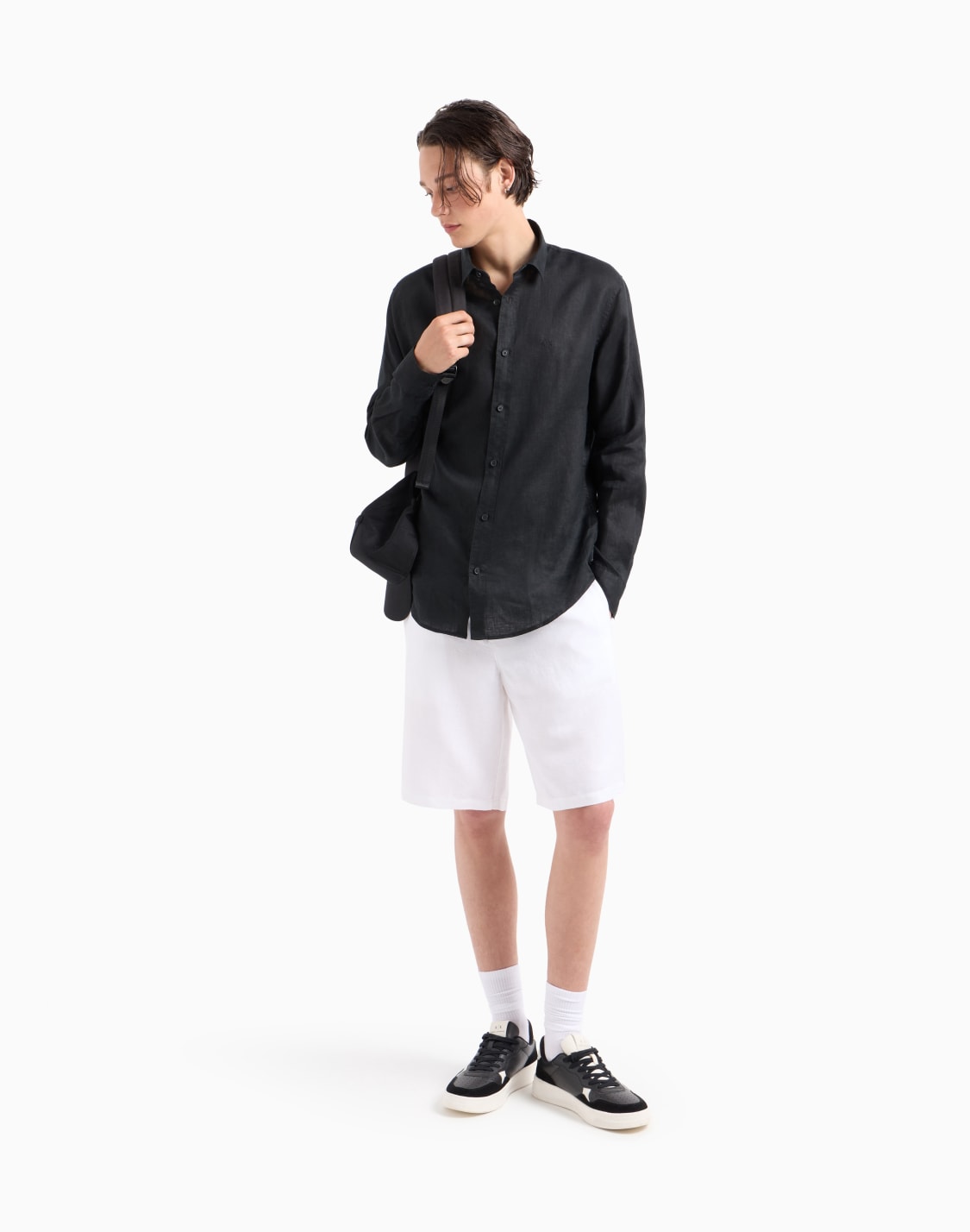 regular-fit-cotton-shirt-negro--armani-exchange