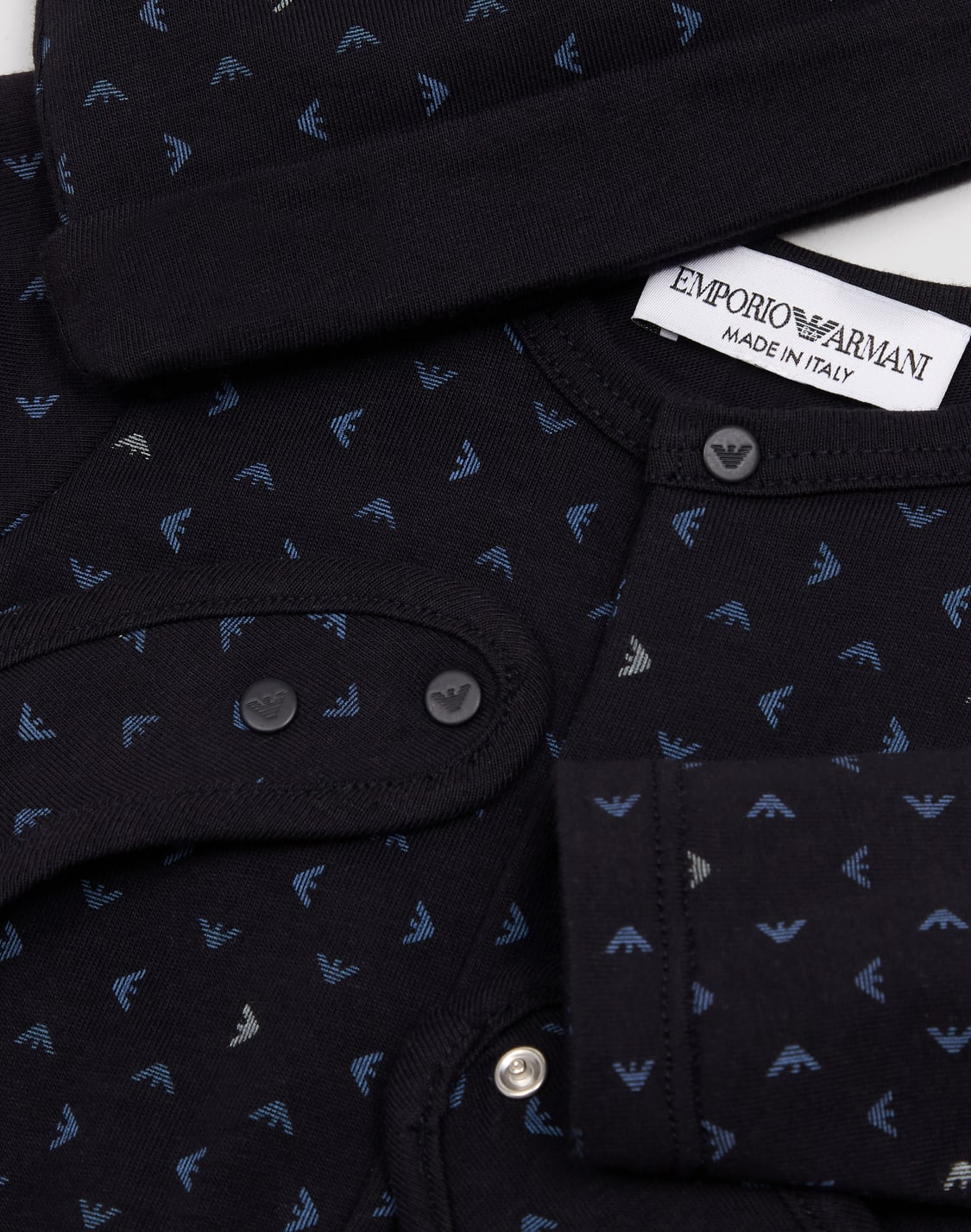 gift-set-of-an-all-over-op-art-eagle-onesie-bib-and-beanie-blue--emporio-armani