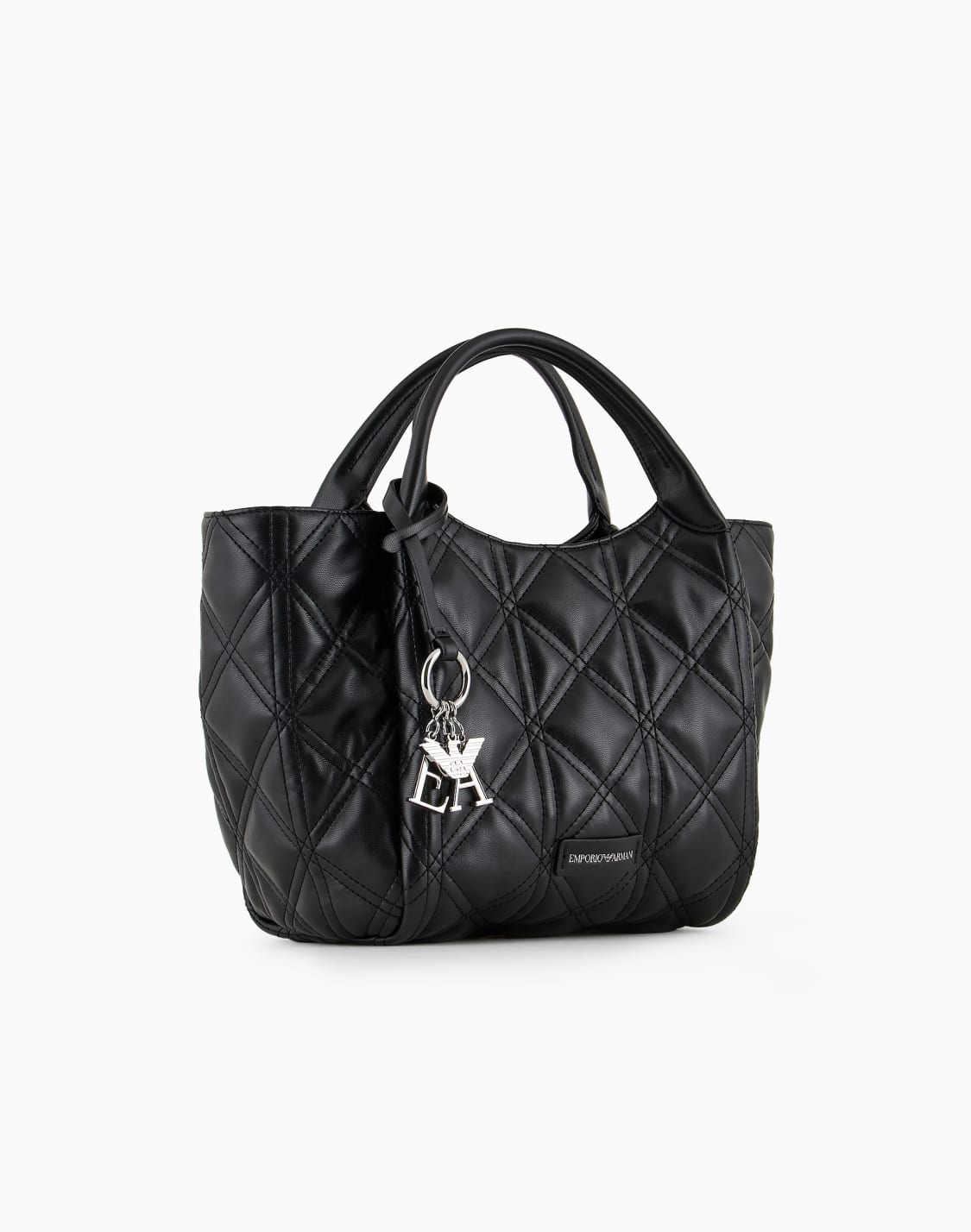 オンライン限定ショッパ-キルトナッパレザエフェクトファブリック製-ブラック--emporio-armani