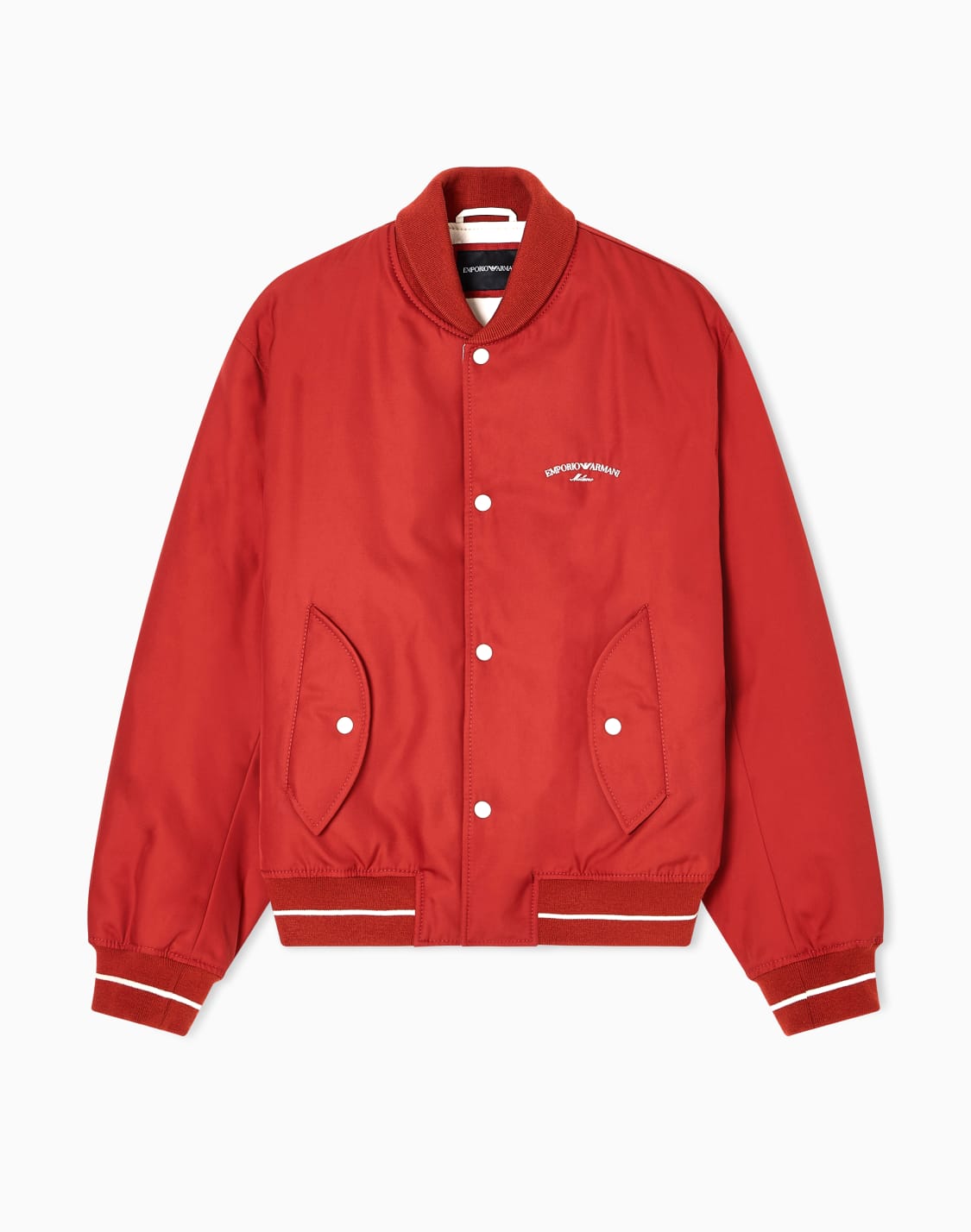 ボンバジャケット-ナイロン-ロゴ刺繍-レッド--emporio-armani