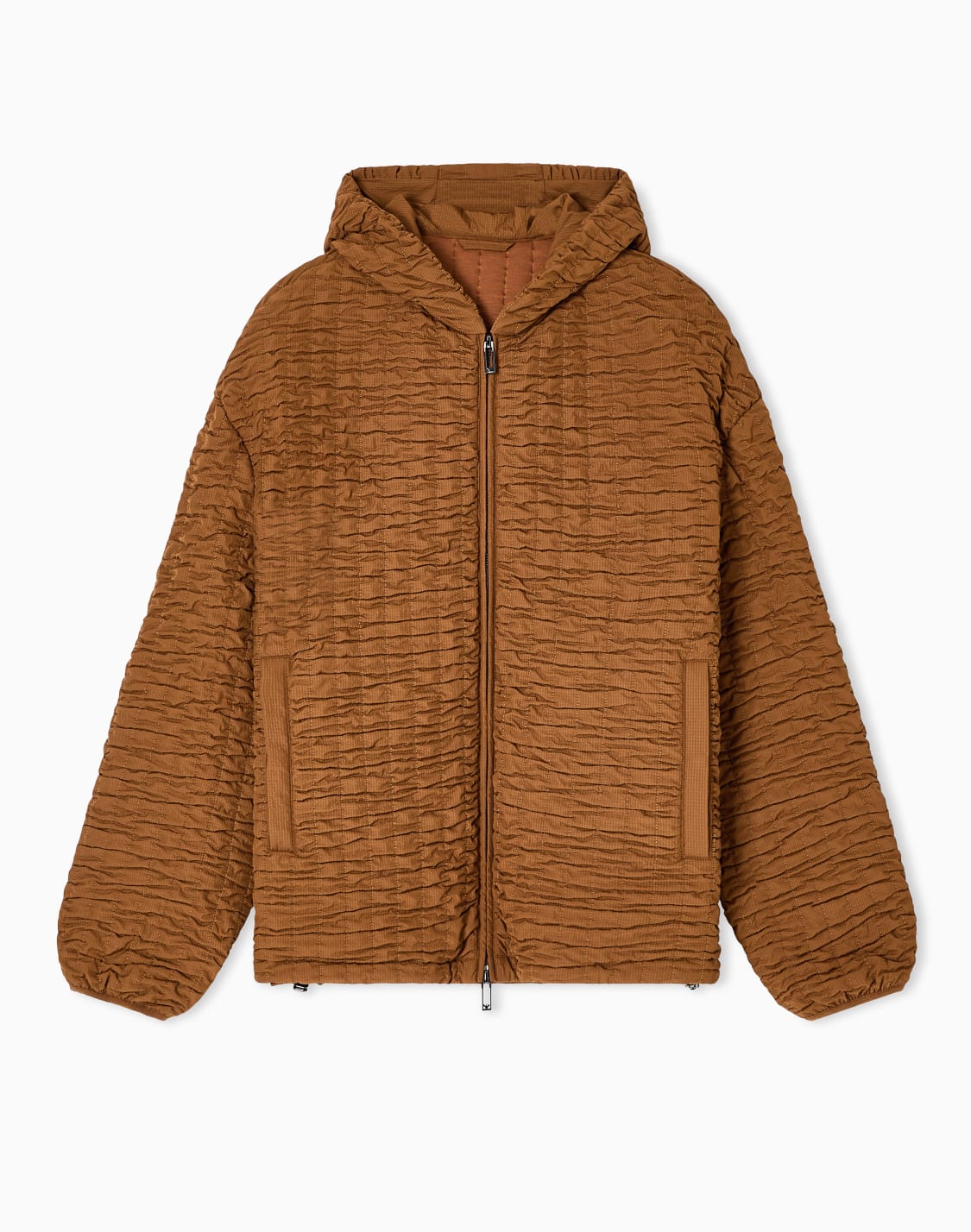 embossed-nylon-hooded-blouson-brown--emporio-armani
