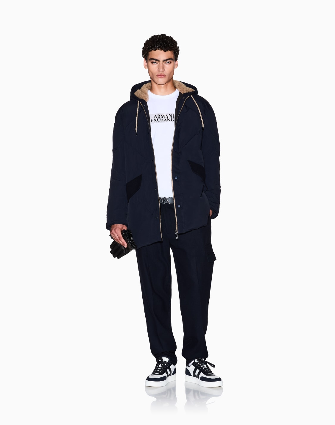 ウルミックス-ストレトカゴパンツ-ネイビブル--armani-exchange