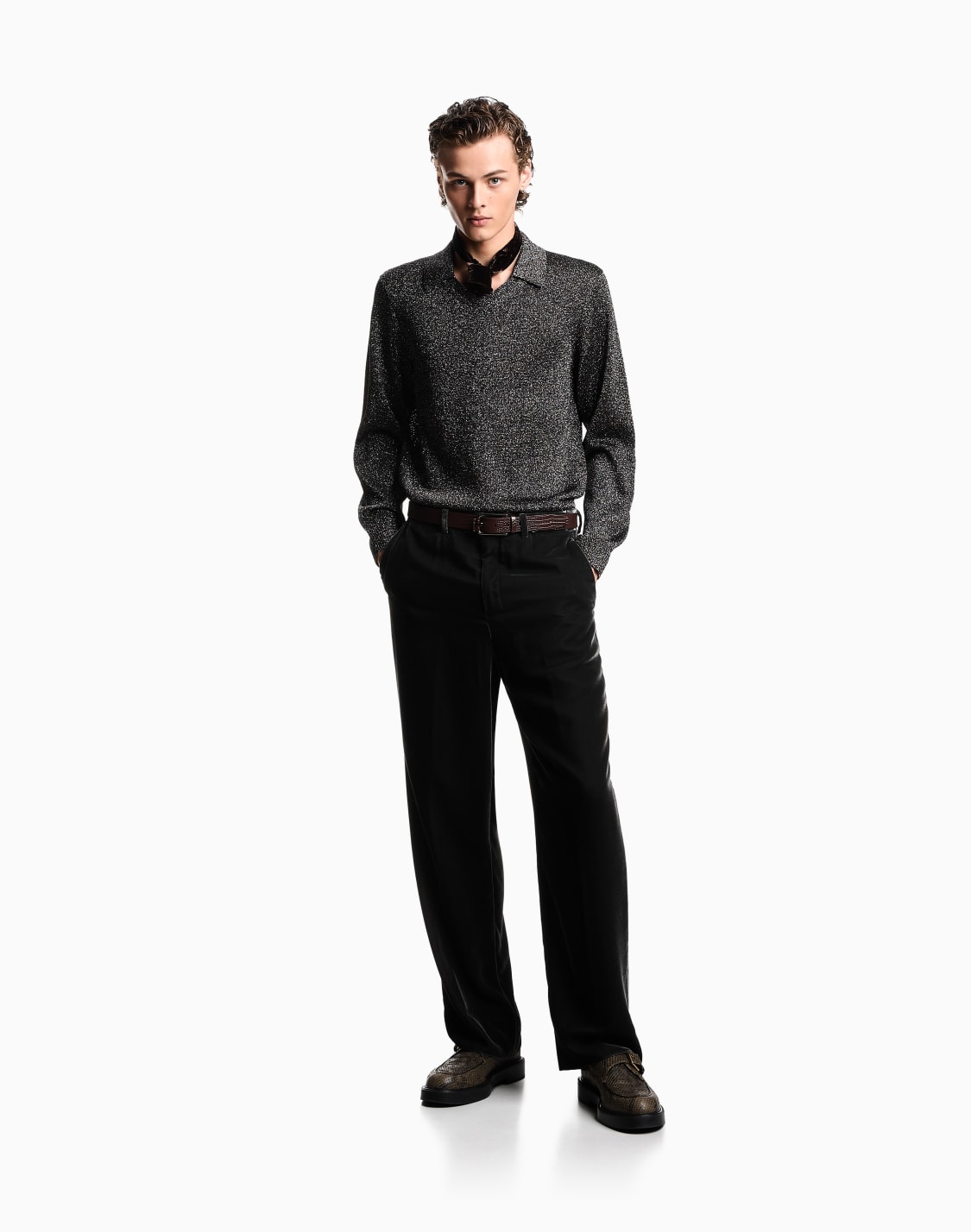 メタリックセタ-ストッキングステッチ-シルバ--emporio-armani