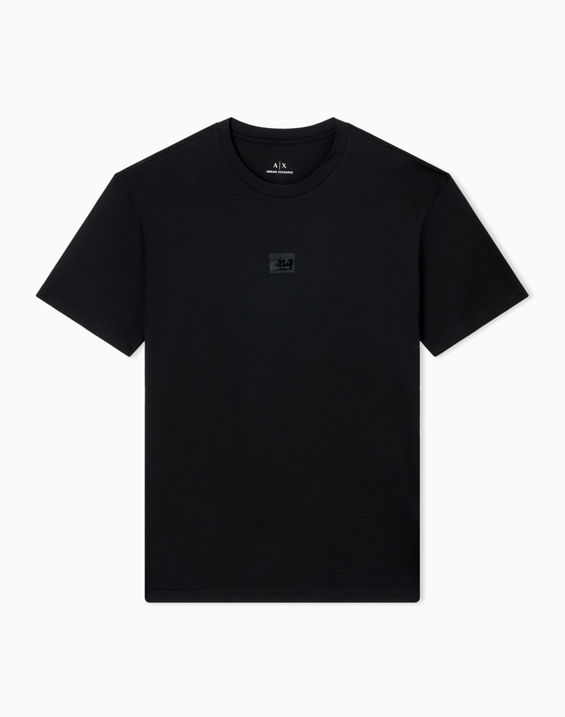 ミニロゴパッチ-半袖クルネックtシャツ-ブラック--armani-exchange