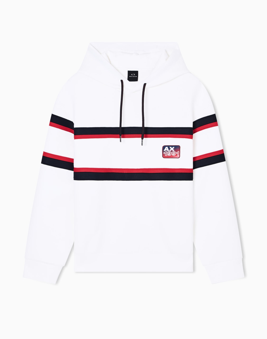 sweat-capuche-rayures-contrastes-blanc--armani-exchange