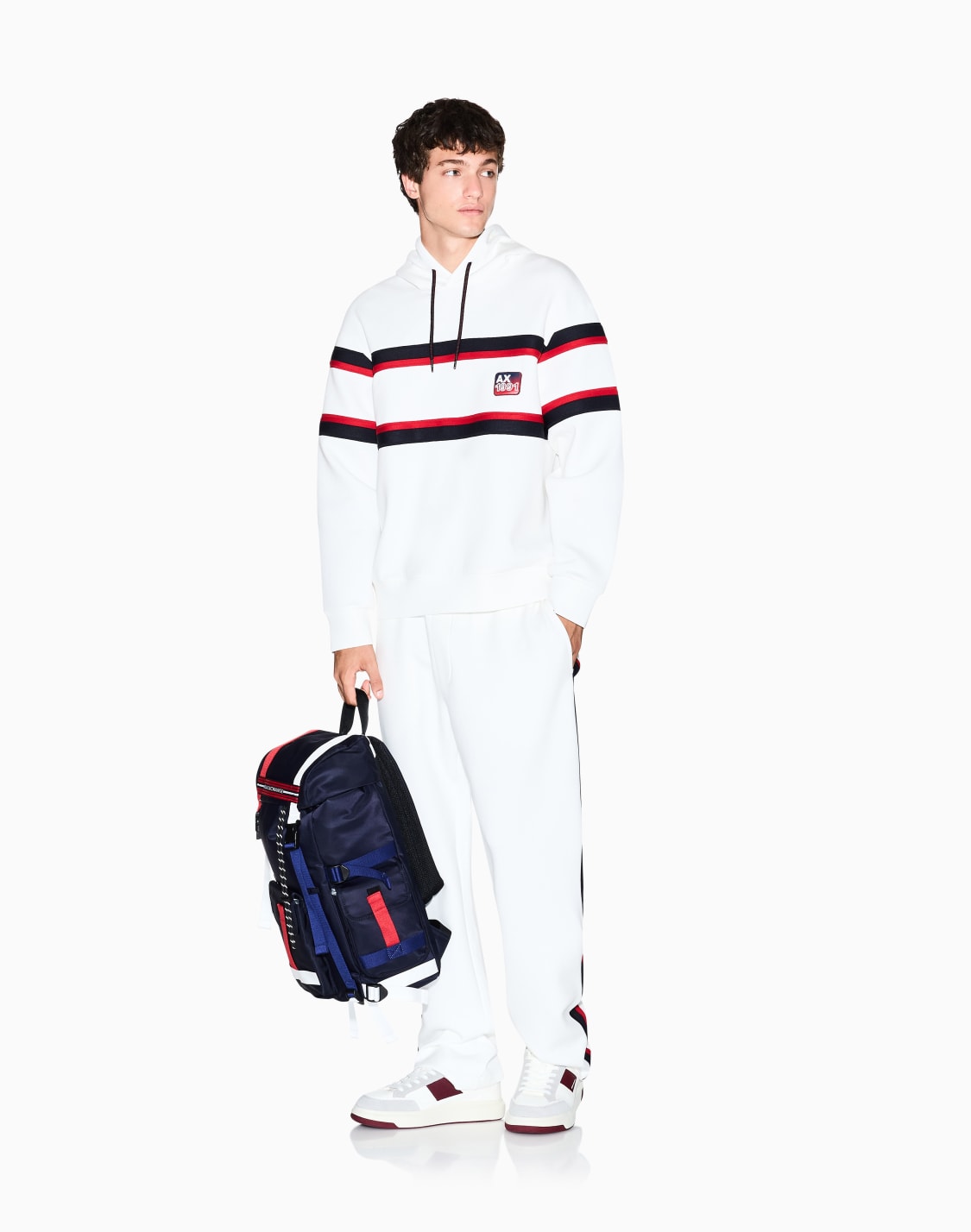 sweat-capuche-rayures-contrastes-blanc--armani-exchange