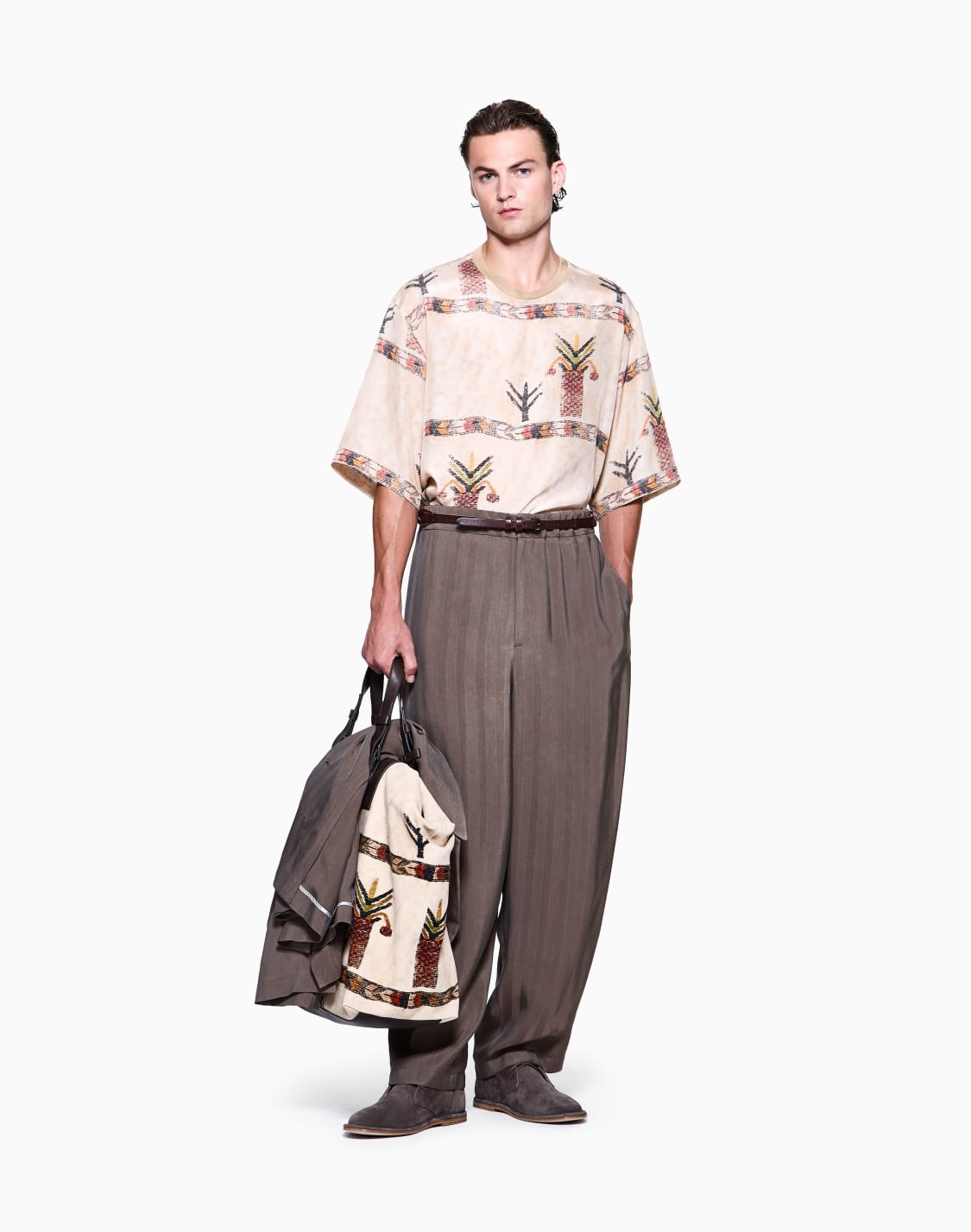 tシャツ-シルク-プリント-ベジュ--giorgio-armani