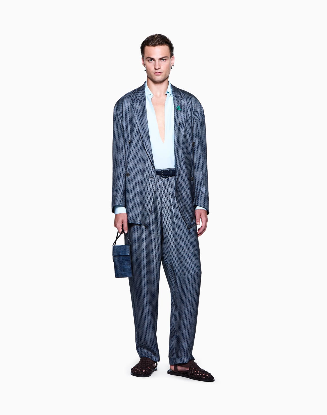 pantaloni-a-due-pinces-in-viscosa-stampata-blu--giorgio-armani