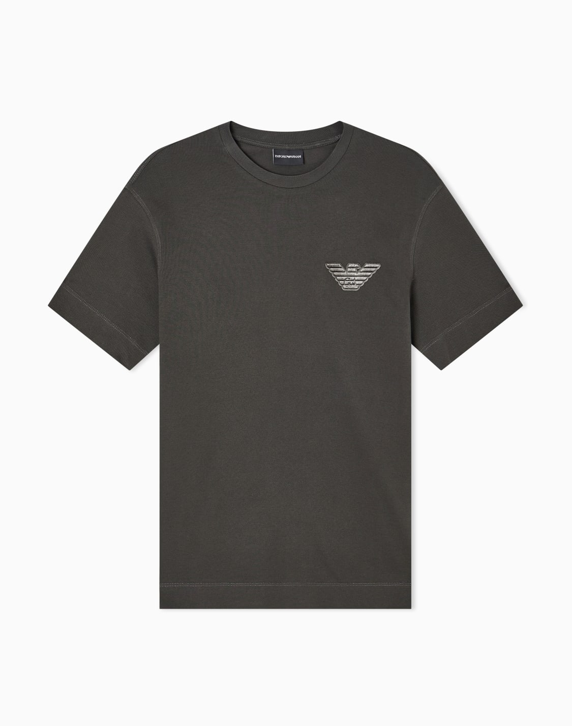 t-shirt-en-jersey-piqu-avec-cusson-aigle-vert--emporio-armani