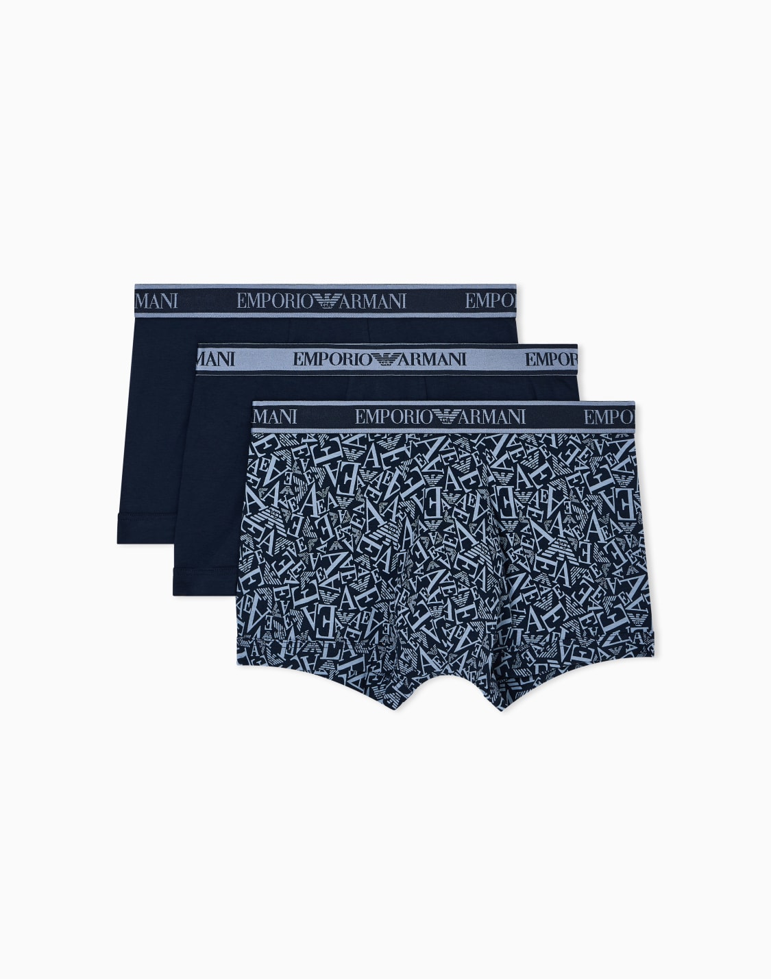 オンライン限定ボクサパンツ3枚セット-coreロゴ入りのウエストバンド-ブル--emporio-armani