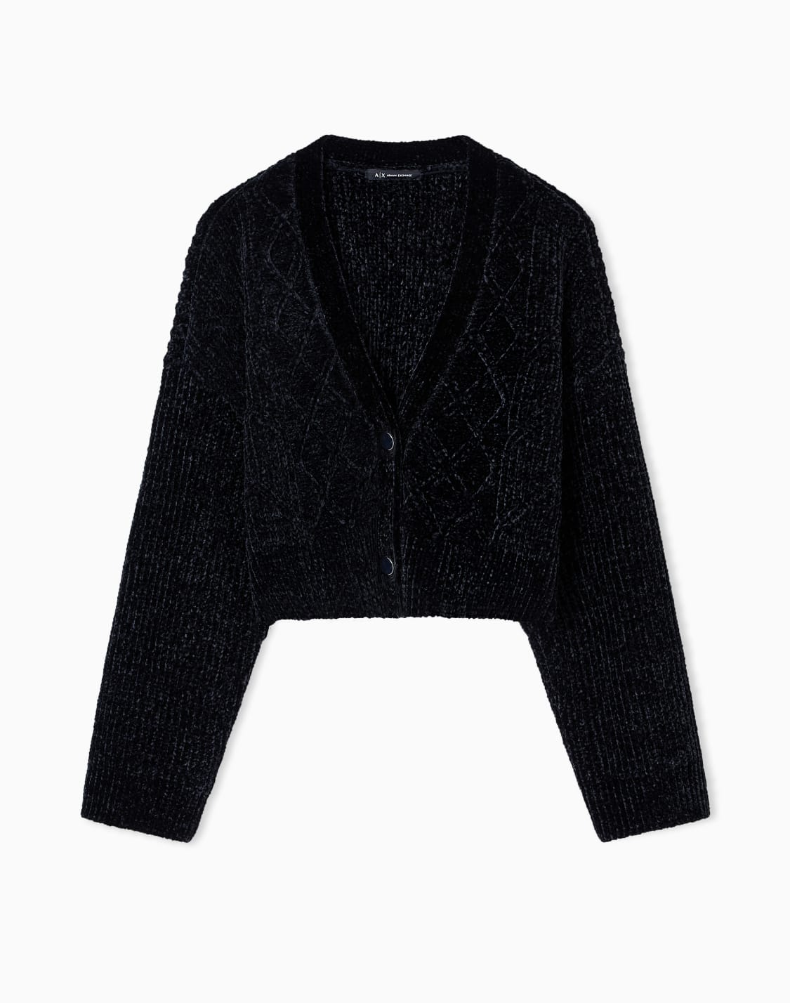 cropped-ribbed-button-closure-cardigan-black--armani-exchange