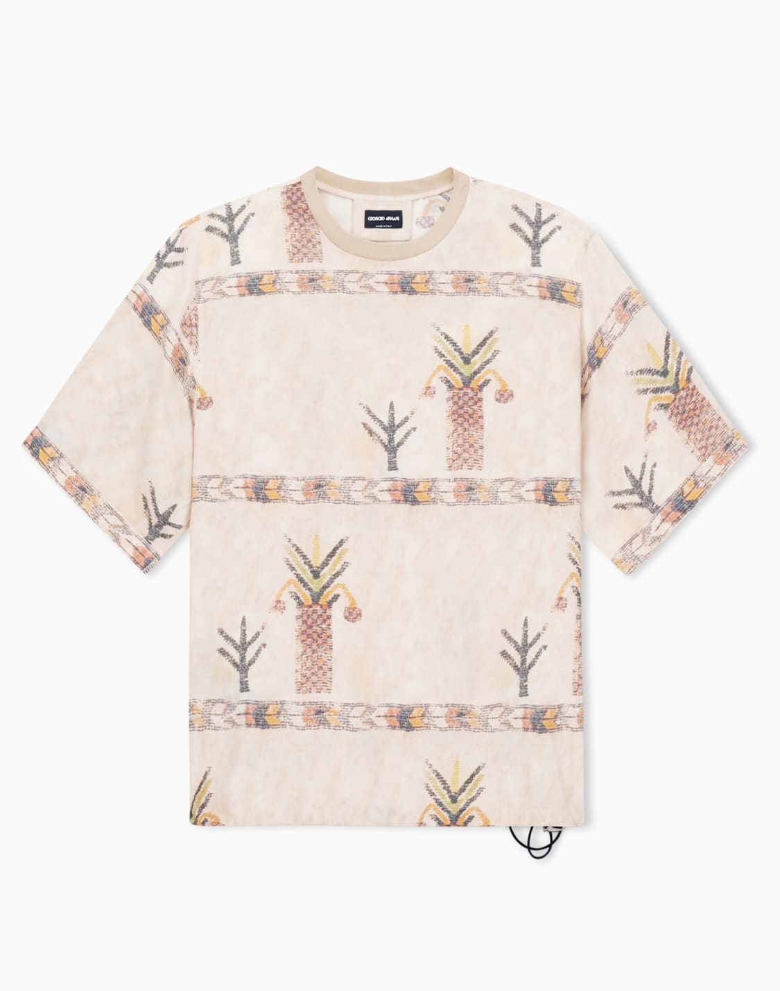 tシャツ-シルク-プリント-ベジュ--giorgio-armani