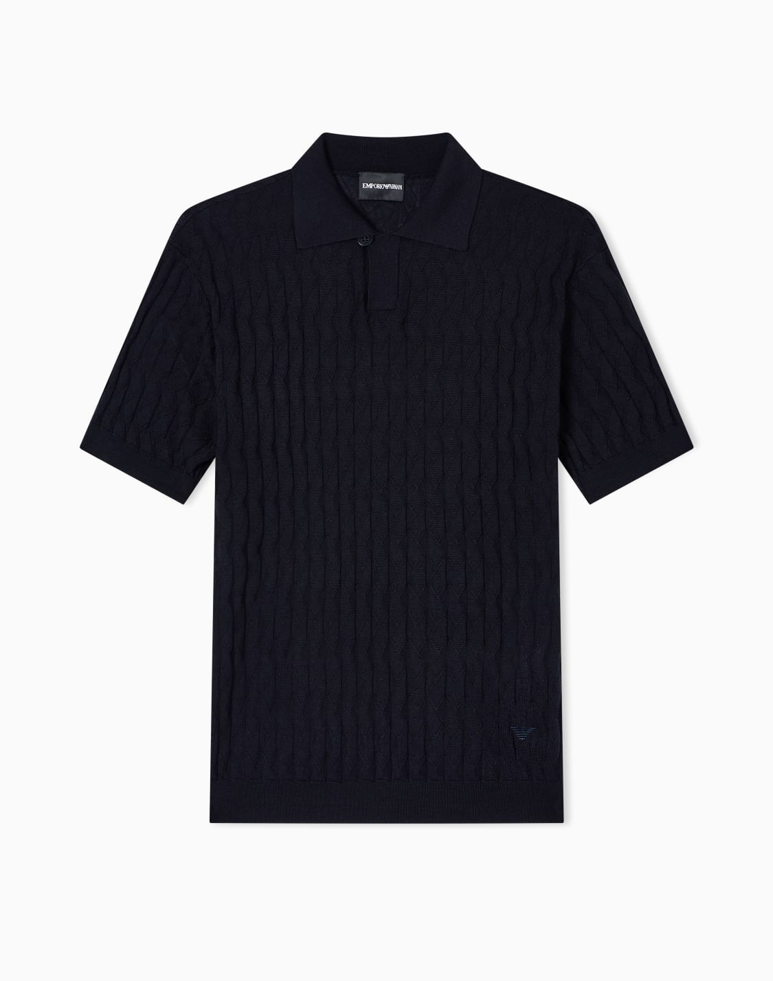 asv-lyocell-blend-jumper-with-polo-shirt-collar-in-an-embossed-patterned-stitch-navy-blue--emporio-armani