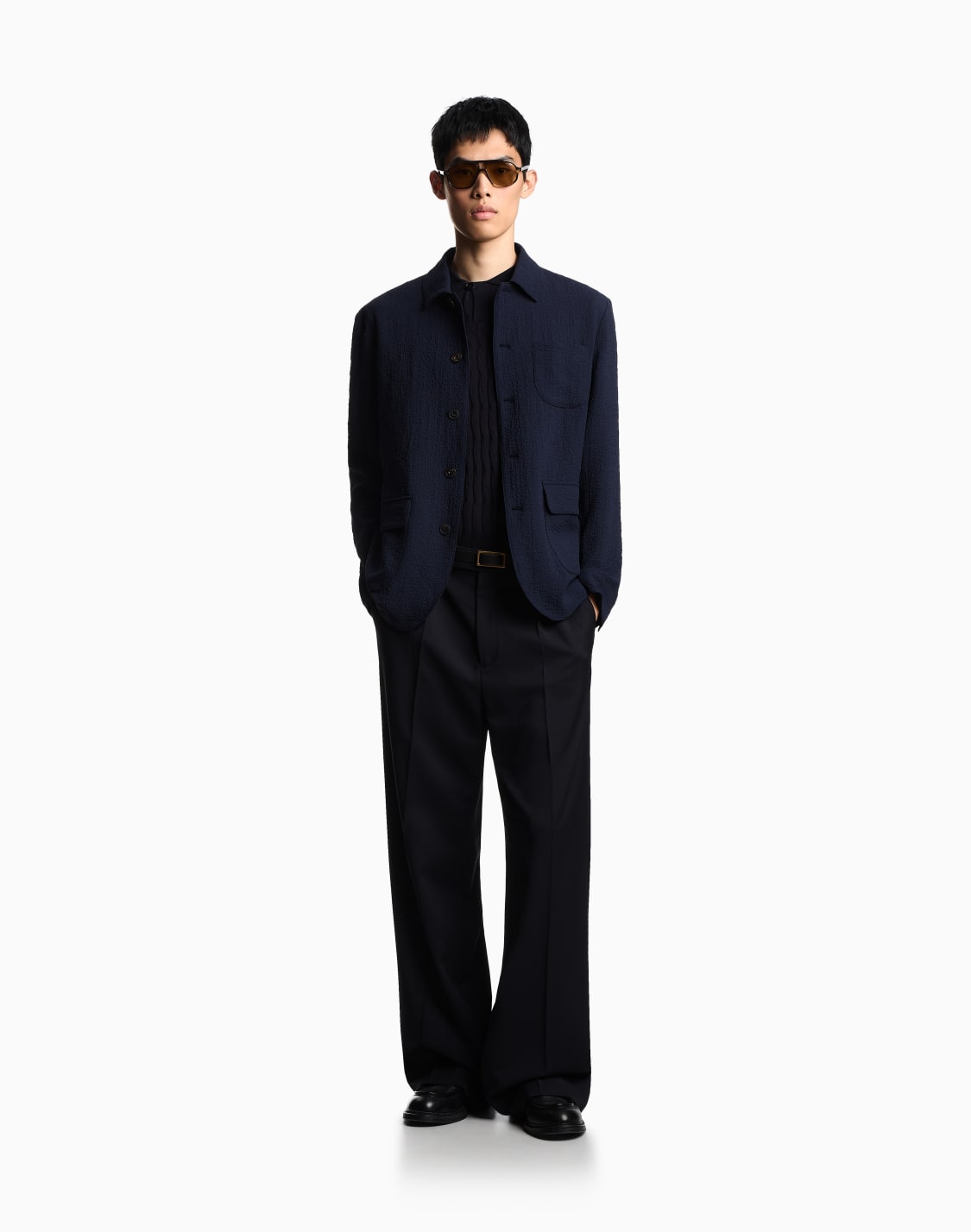 asv-lyocell-blend-jumper-with-polo-shirt-collar-in-an-embossed-patterned-stitch-navy-blue--emporio-armani
