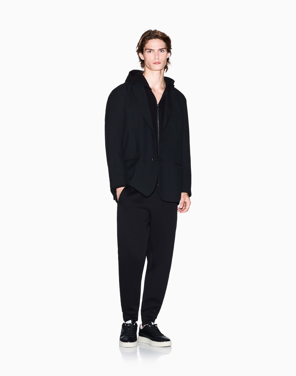 sweat-capuche-zipp-piquet-noir--armani-exchange