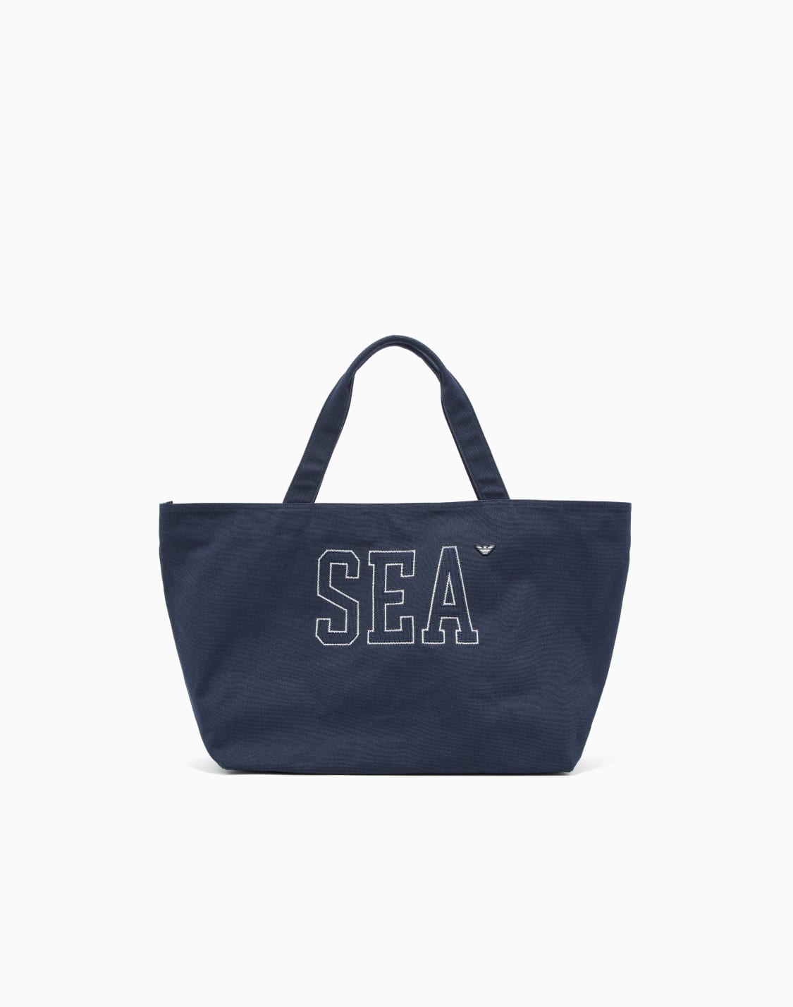 ビチウェア-ショッパ-キャンバス-シ刺繍-ネイビブル--emporio-armani