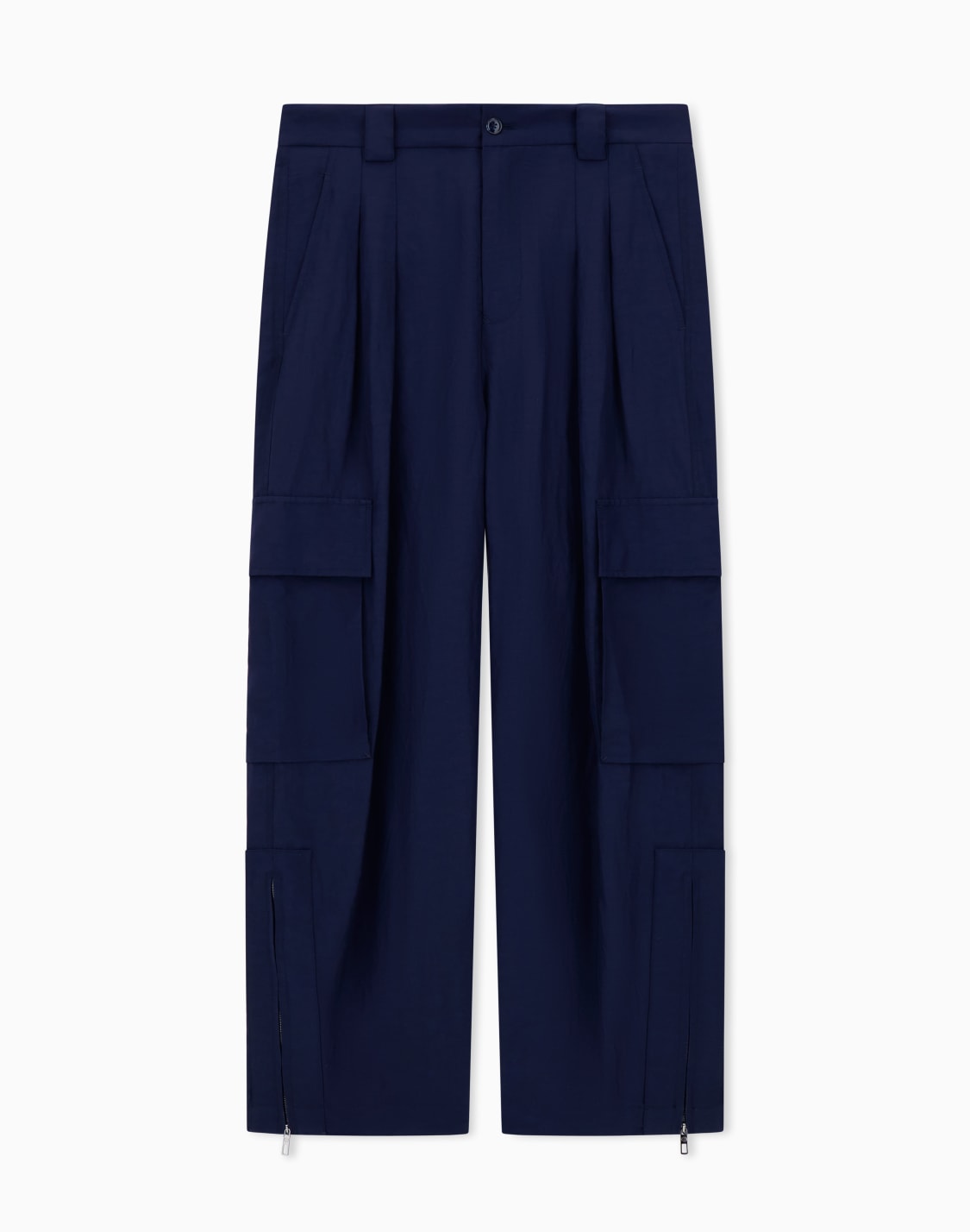 pantaloni-cargo-in-tela-di-viscosa-e-lino-blu--giorgio-armani