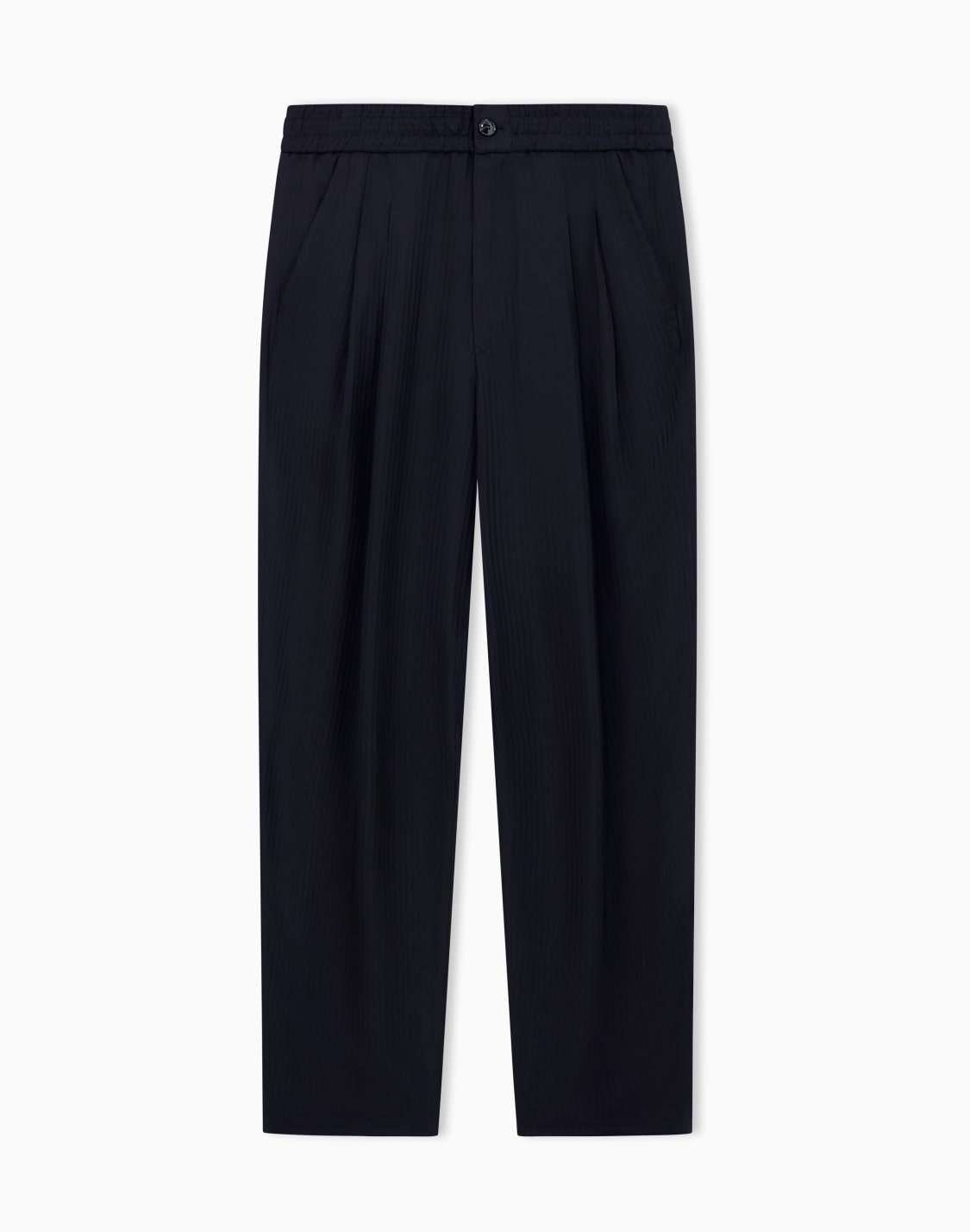 pantaloni-a-due-pinces-in-twill-di-viscosa-chevron-nero--giorgio-armani