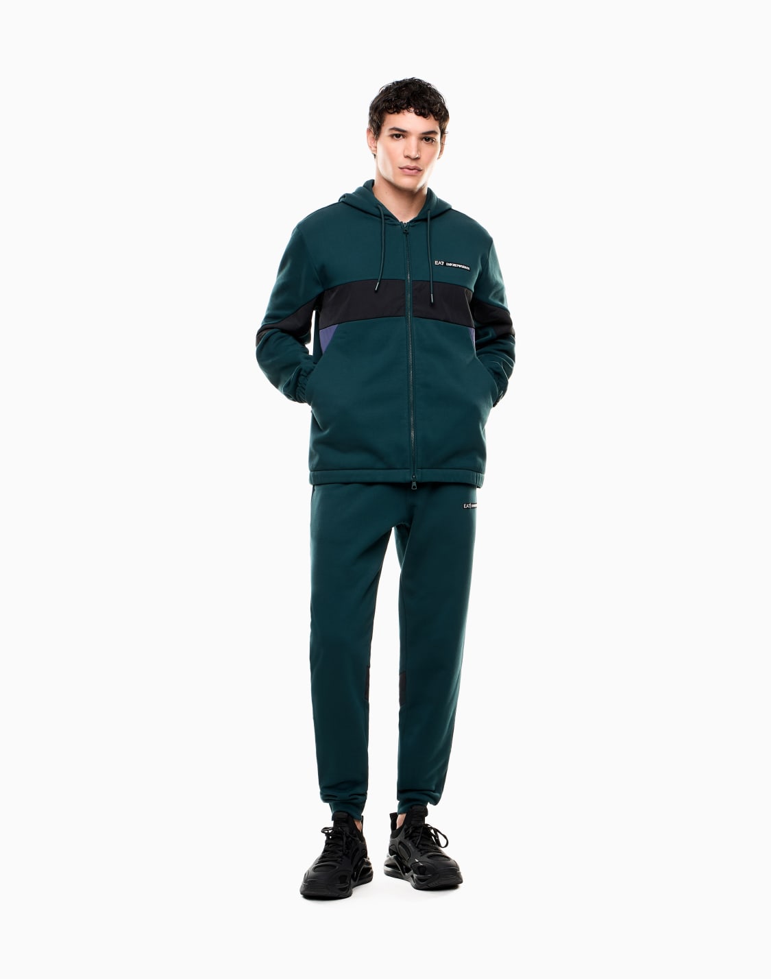 athletic-colour-block-cotton-blend-tracksuit-green--ea7