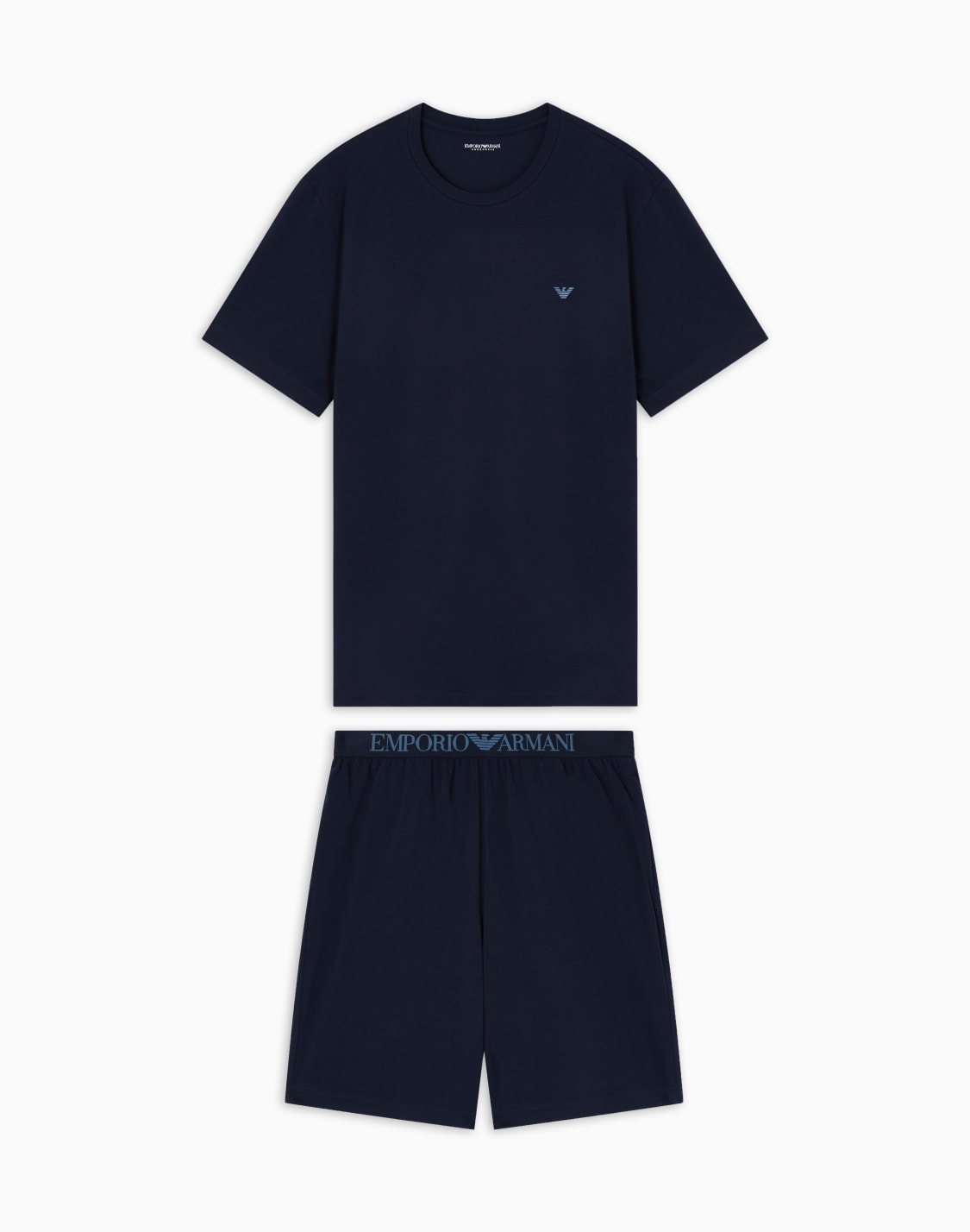 エンデュランス-パジャマ-ジャジ-バミュダパンツタイプ-ブル--emporio-armani