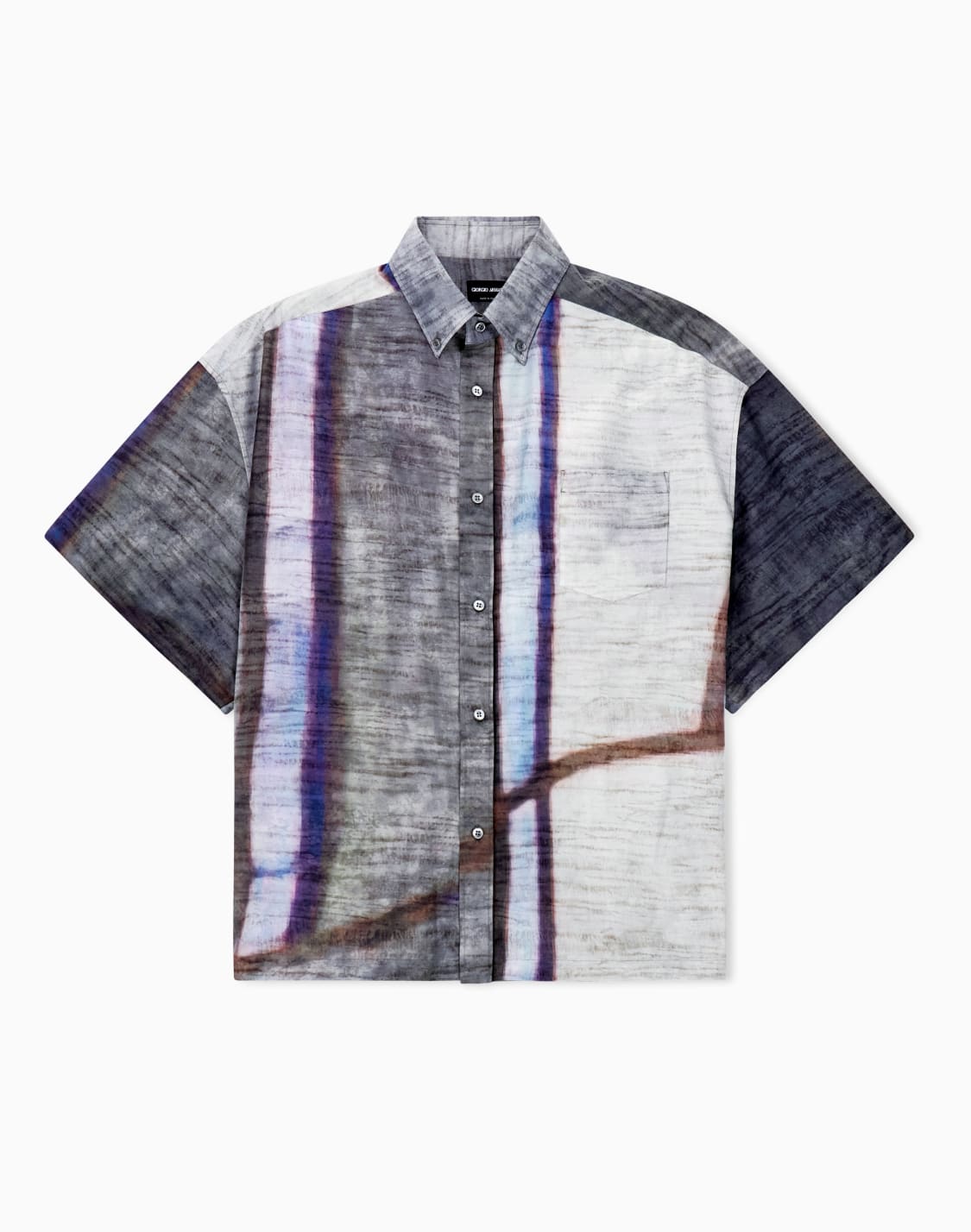 camicia-a-maniche-corte-in-cotone-e-seta-stampata-blu--giorgio-armani