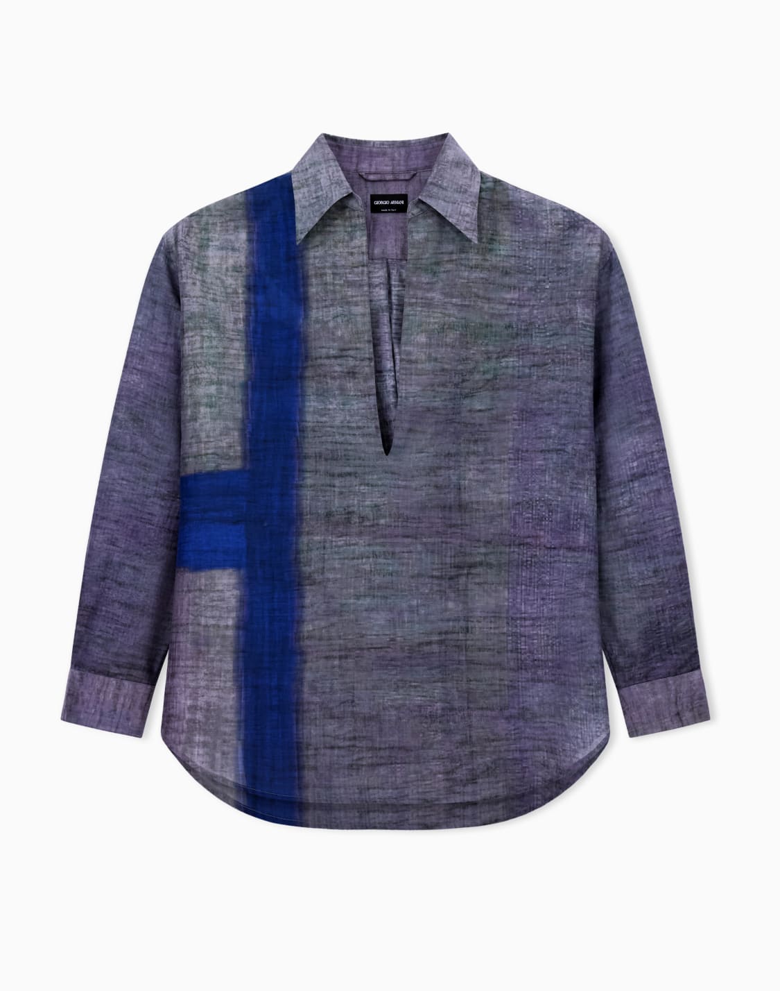 camicia-aperta-in-cotone-e-seta-stampata-blu--giorgio-armani