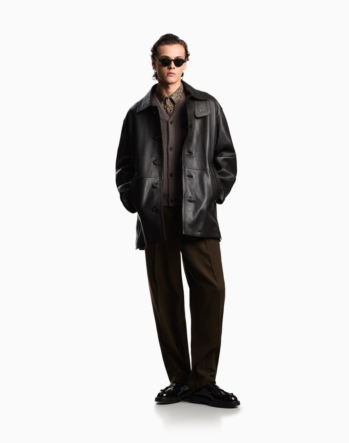 gerippte-button-down-weste-aus-einer-woll-mischung-braun--emporio-armani