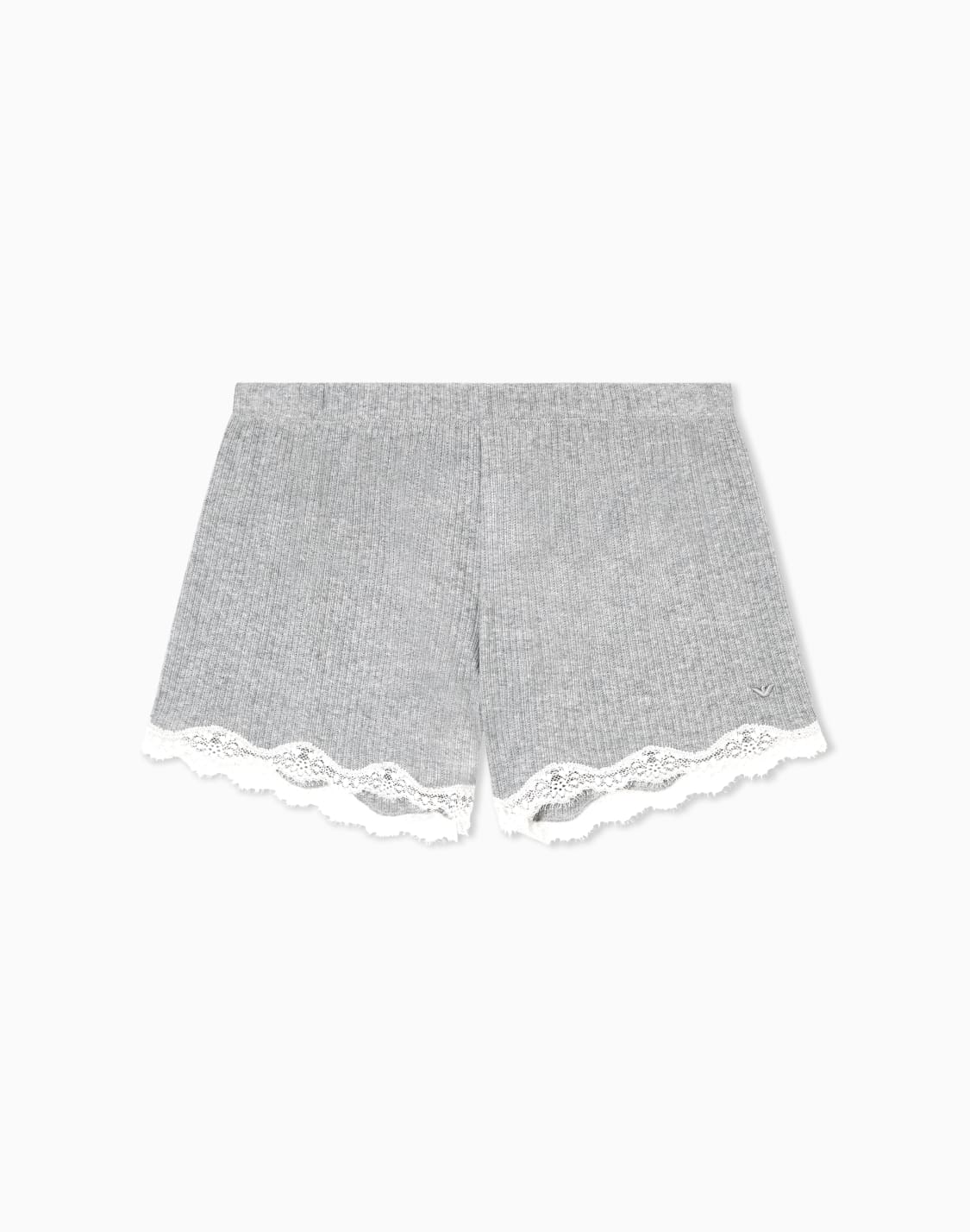 ribbed-modal-blend-loungewear-shorts-with-lace-grey--emporio-armani