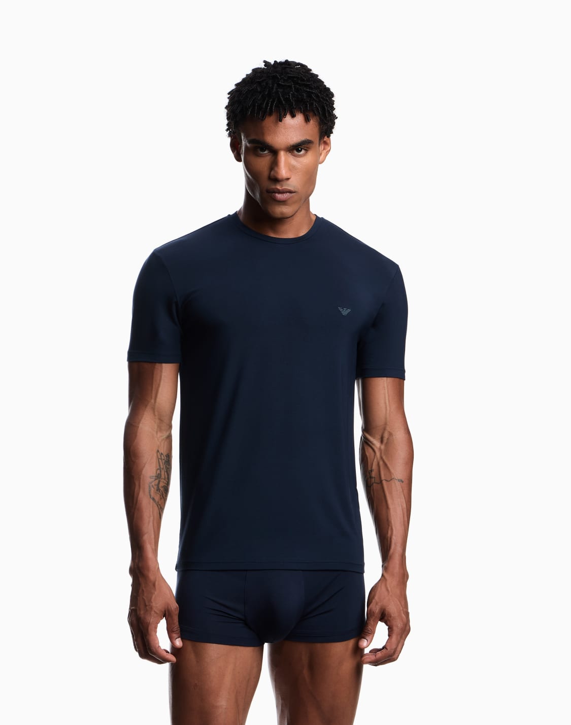 fitted-loungewear-t-shirt-in-soft-modal-navy-blue--emporio-armani