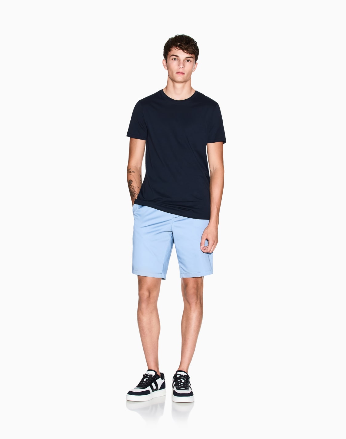 bermuda-shorts-in-satin-stretch-fabric-light-blue--armani-exchange