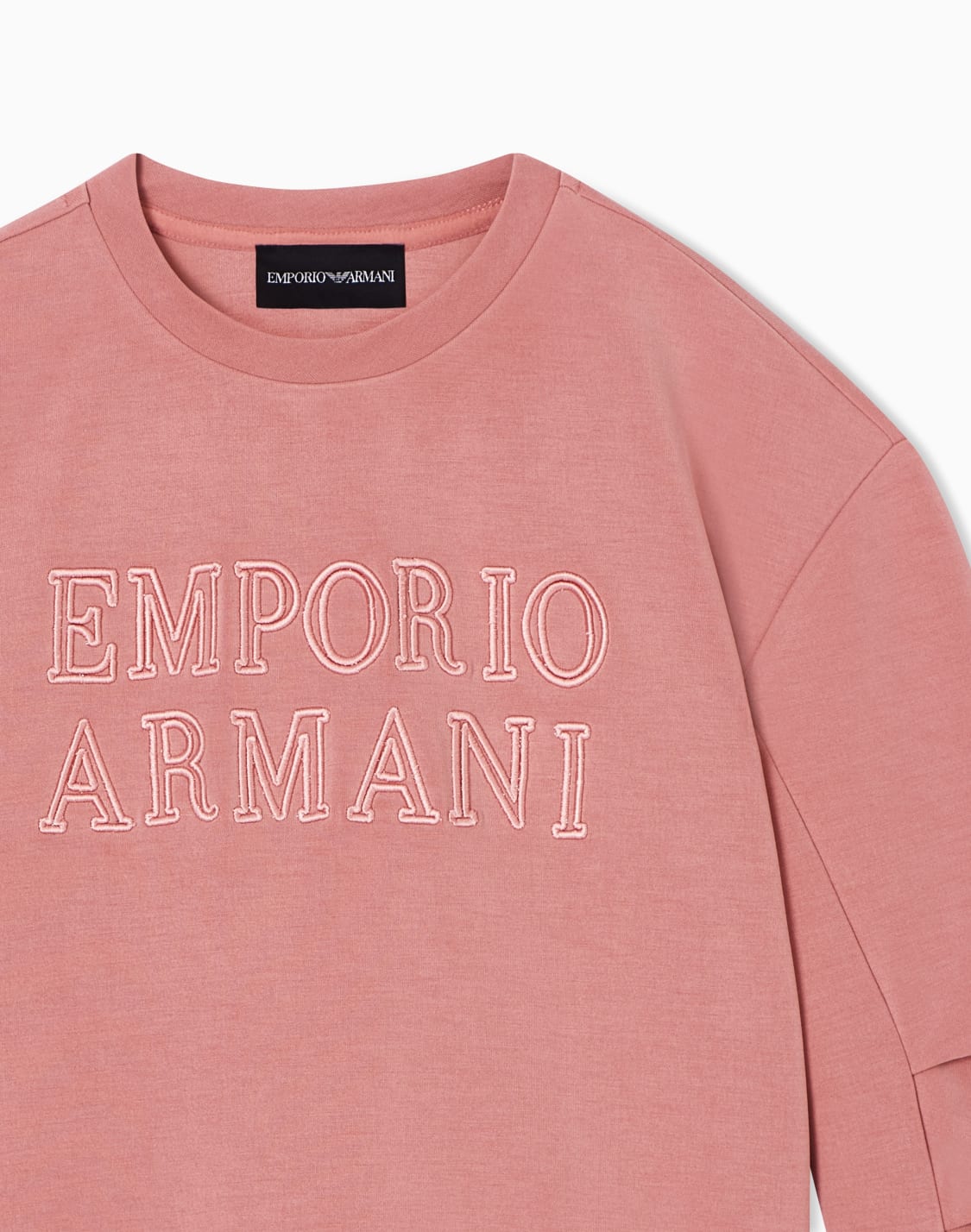 cupro-sweatshirt-with-emporio-armani-embroidery-ピンク--emporio-armani