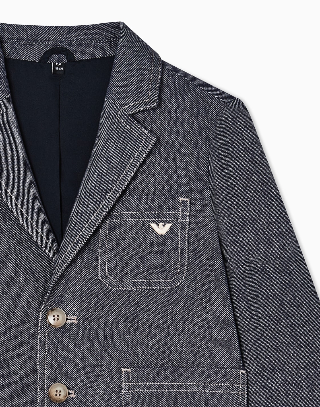 denim-effect-linen-blend-blazer-ブル--emporio-armani