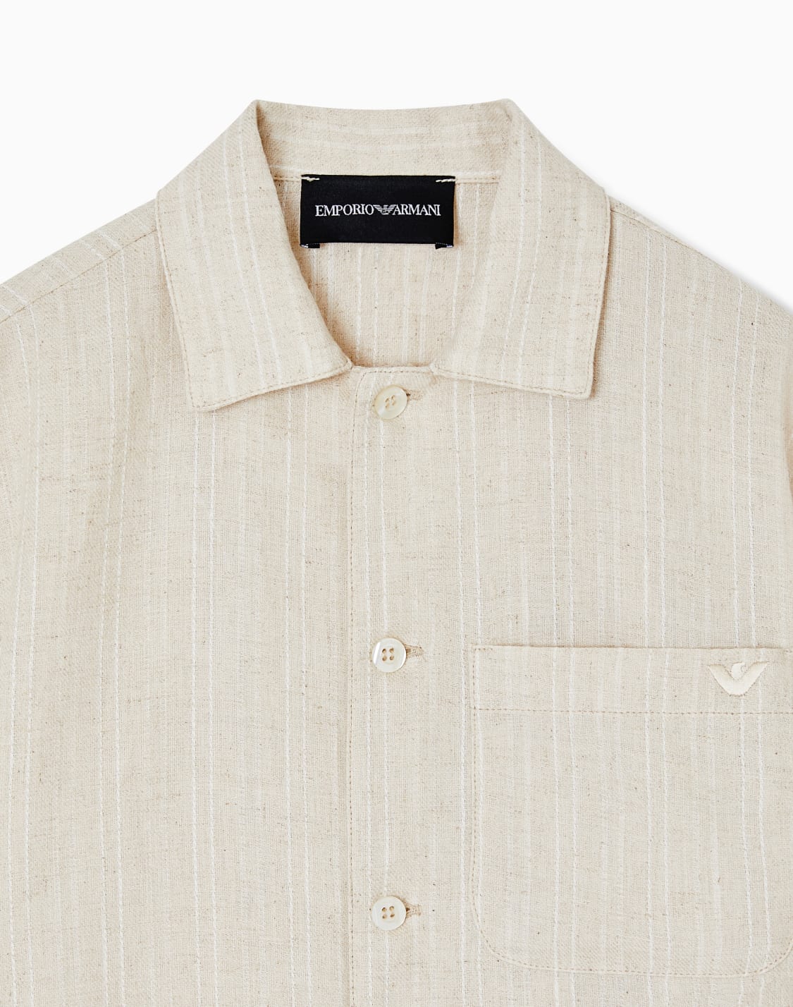chemisier-en-mlange-de-lin-ray-jacquard-beige--emporio-armani