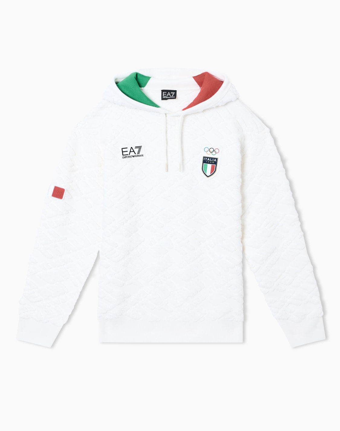 italia-team-milano-cortina-2026-felpa-con-cappuccio-e-stampa-italia-team-embossed-all-over-bianco--ea7