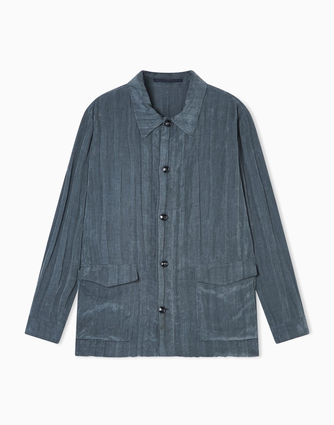 blouson-in-pleated-lyocell-and-nylon-canvas-grey--giorgio-armani